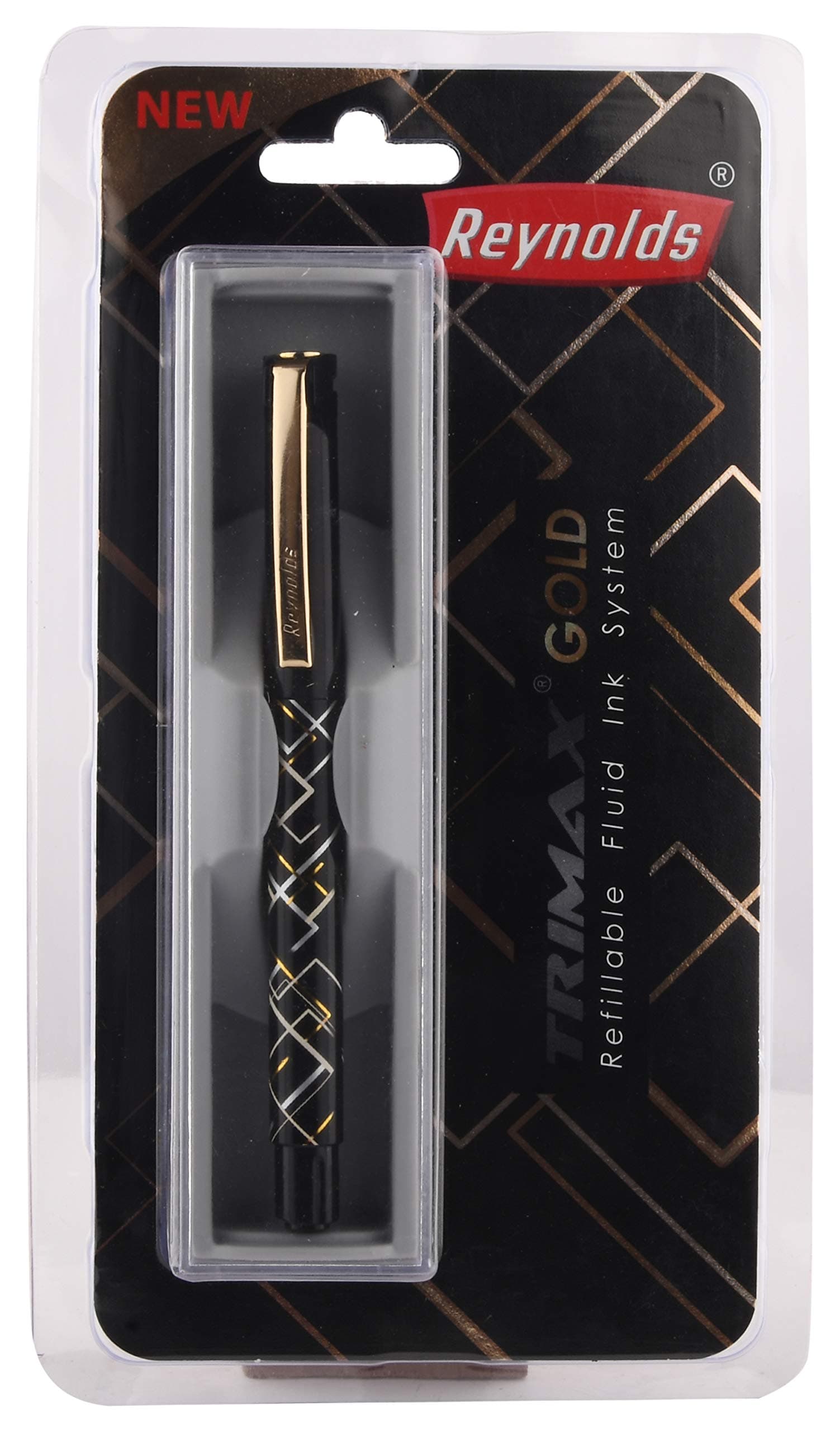 Trimax Gold Liquid Gel Pen, Needle Tip (0.5mm), Blue Ink