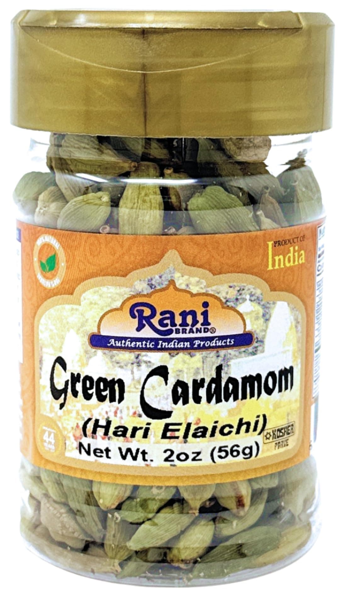 Rani Green Cardamom Pods Spice (Hari Elachi) 2oz (56g) PET Jar ~ All Natural | Vegan | Gluten Friendly | Non-GMO | Product of India