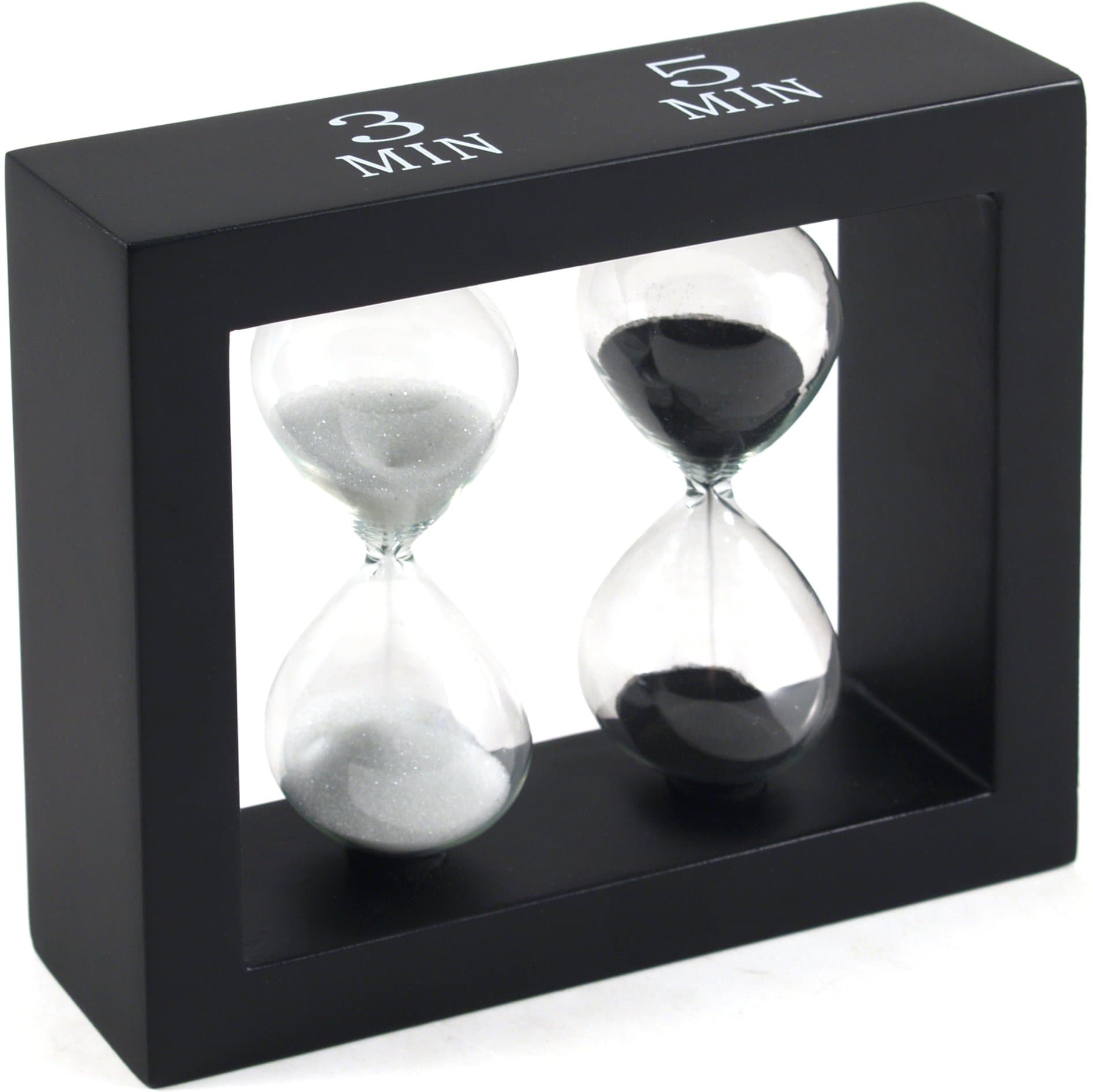 G.W. Schleidt STW1218-B 5-1/4-Inch Two-in-One Timer in Black Frame, 3-Minute and 5-Minute