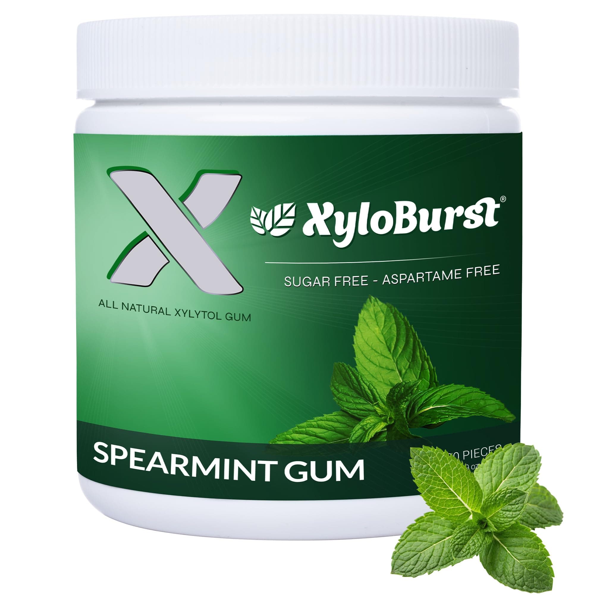xylitol Gum Spearmint, 100 Count