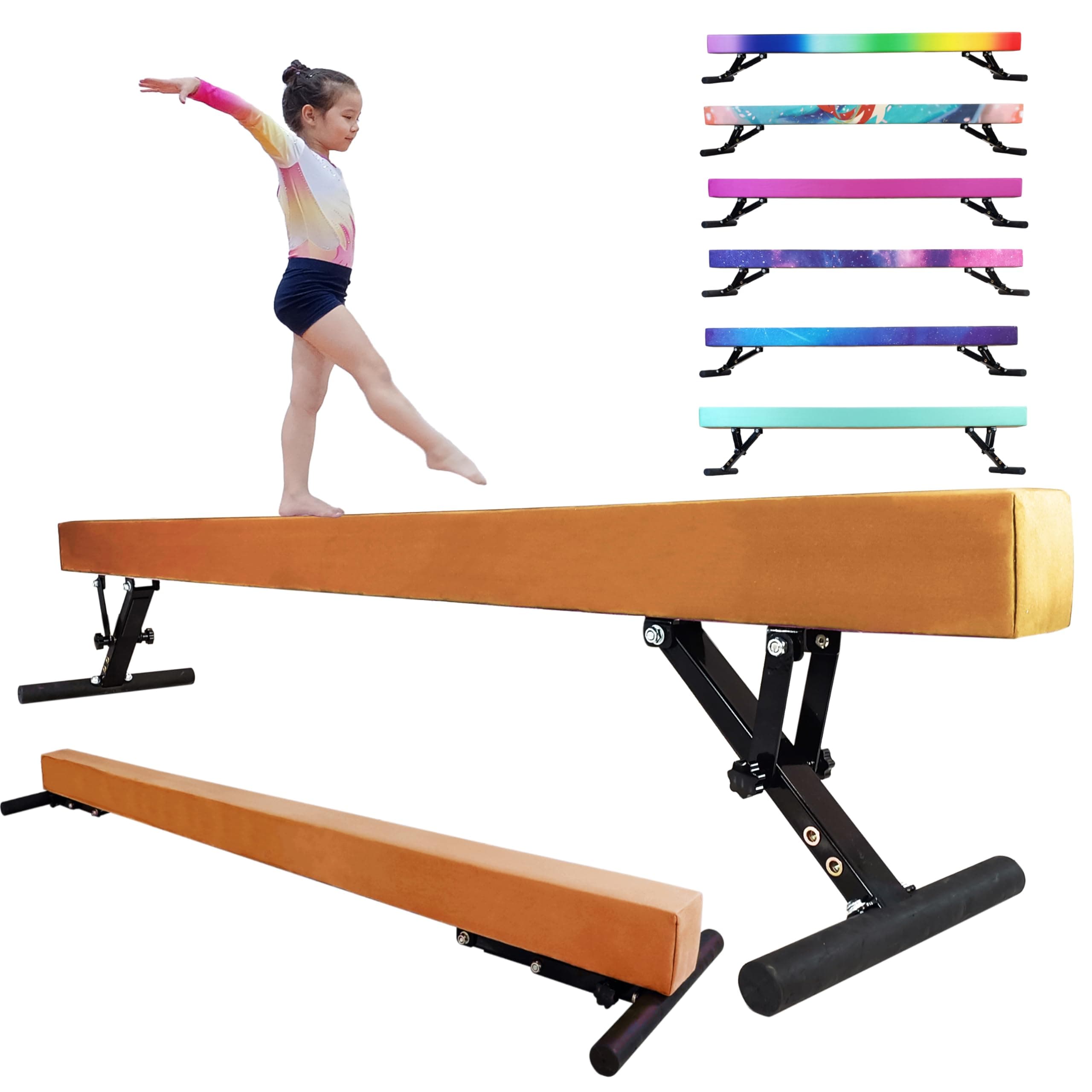Seliyoo Adjustable Balance Beam,8FT gymnasitcs Beam, Balance Beam for Kids Ages 3-20,high and Lower Floor Beam,Gym Equipment for All Skills Practice at Home