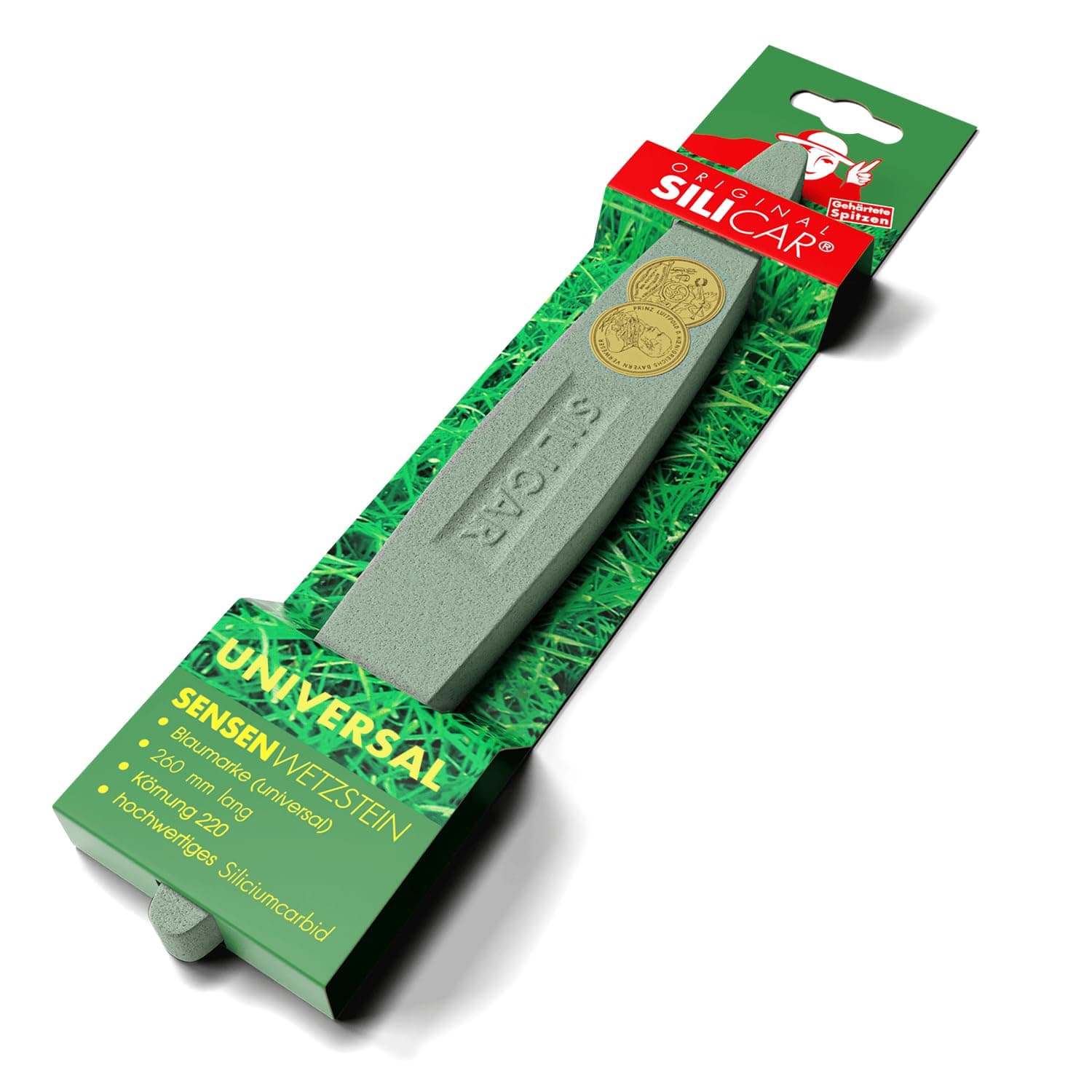 Zische® Silicar® scythe whetstone, 260 mm long, silicon carbide, FEPA grit 220