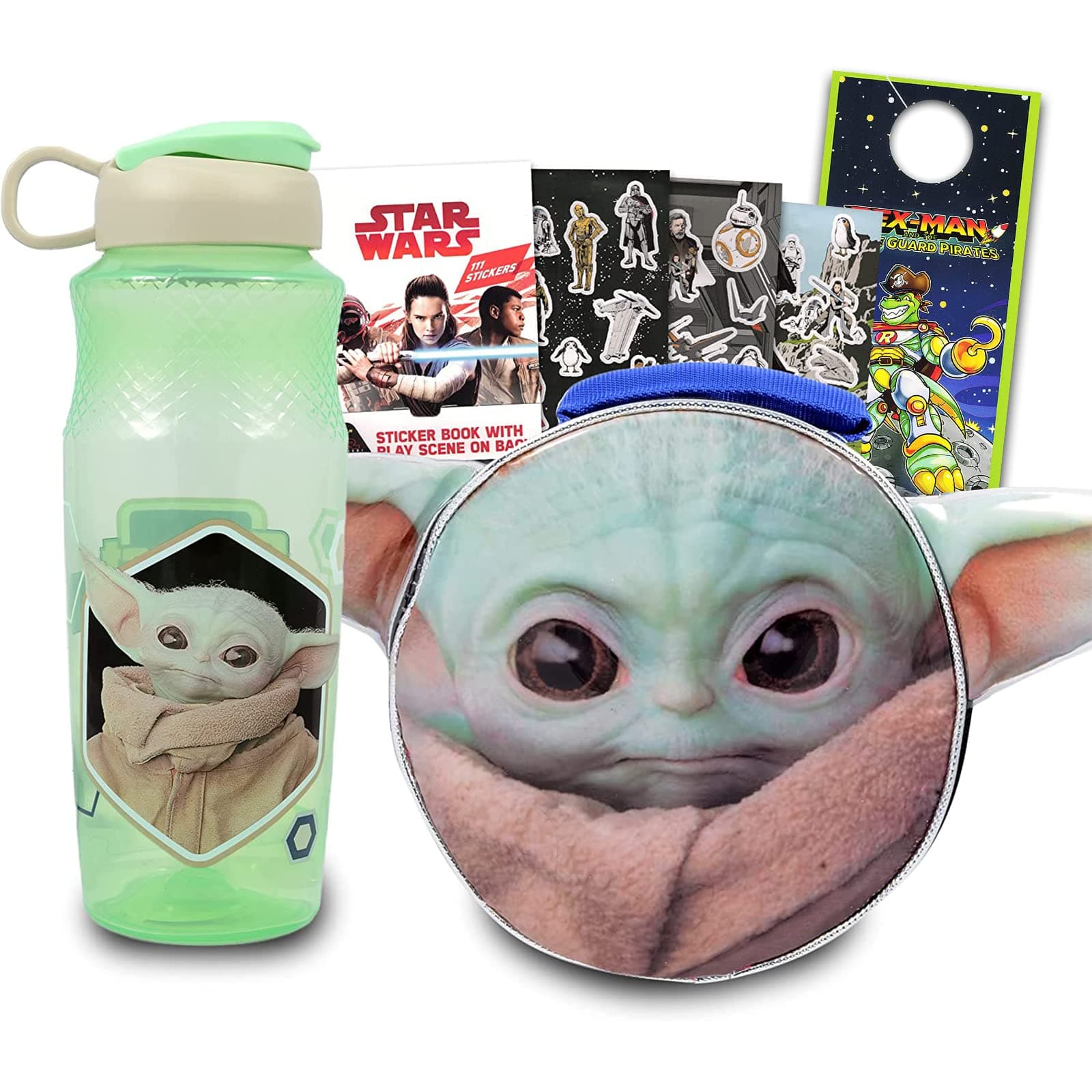 Baby Yoda Lunch Box Set - Bundle of a Mandalorian Lunch Bag, The Child" Water Bottle, Stickers, More | Star Wars School Supplies Kit for Kids