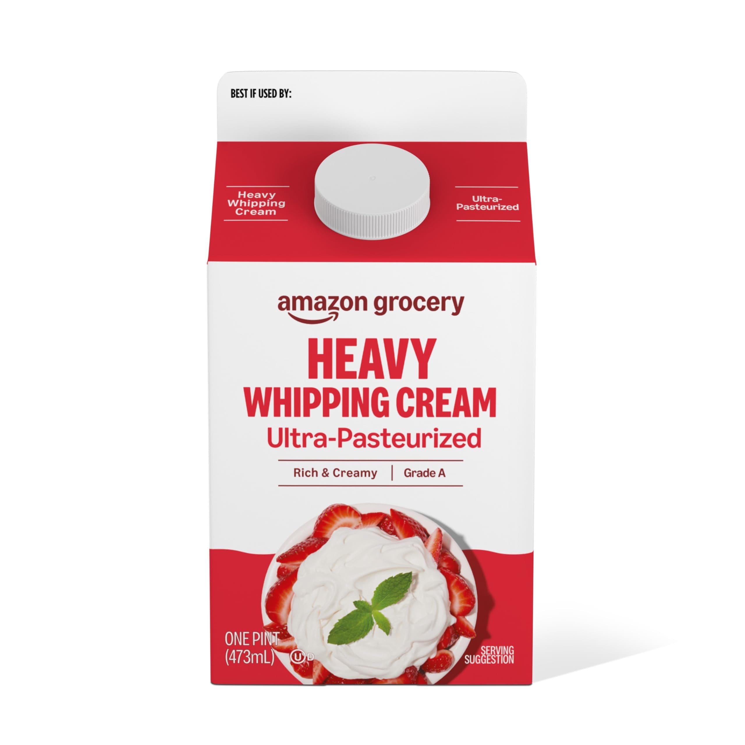 Amazon Grocery, Heavy Whipping Cream, Ultra-Pasteurized, 16 Fl Oz (Previously Amazon Fresh, Packaging May Vary)