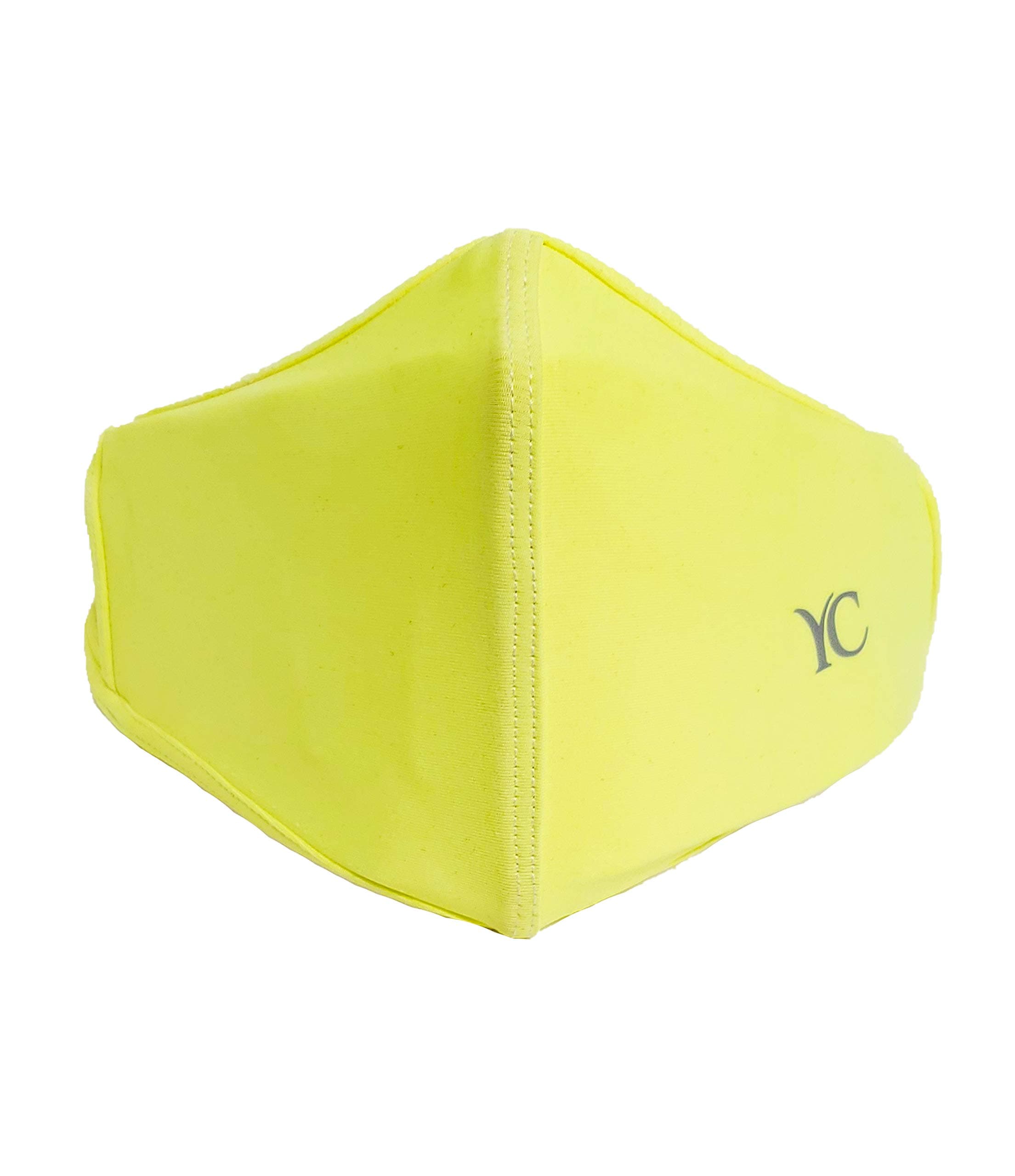 Your Contour 2 pack Mouth Reusable Breathable Cover mask, Dust, face bandana Made IN USA. (Neon Yellow)