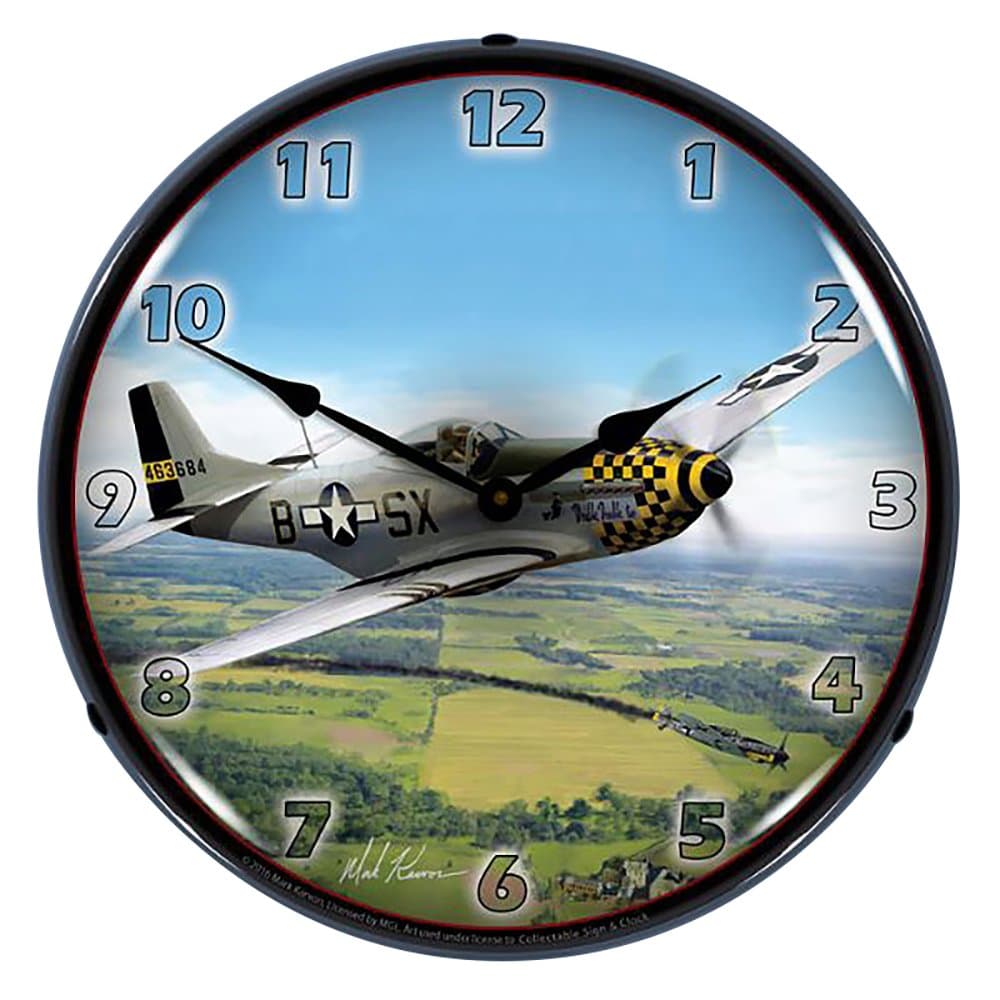 P-51 Mustang Backlit Wall Clock