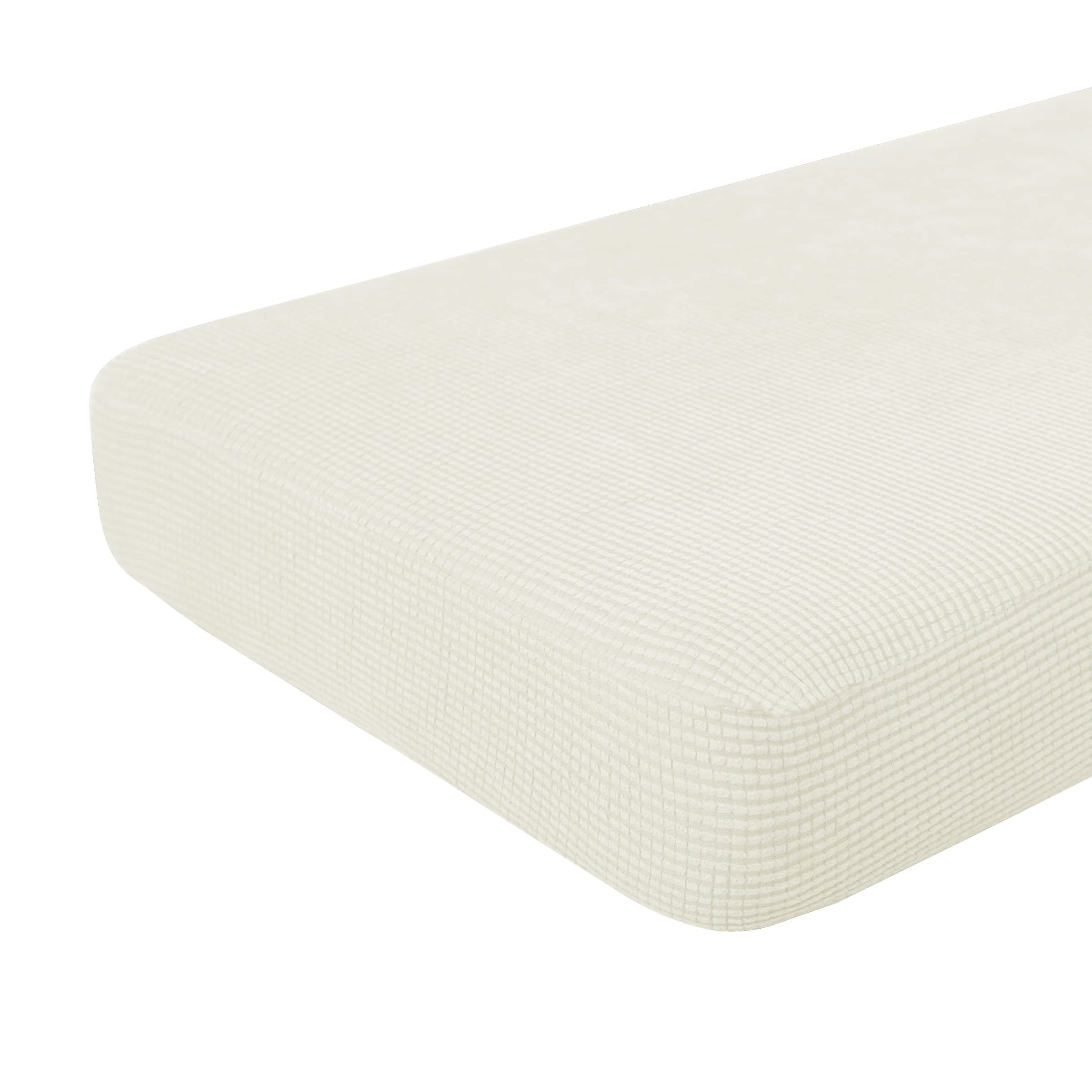 Hokway Stretch Couch Cushion Replacement Slipcovers Reversible Cushion Slipcovers Sofa Cushion Covers(Creamwhite, Large)OEKO-TEX STANDARD 100