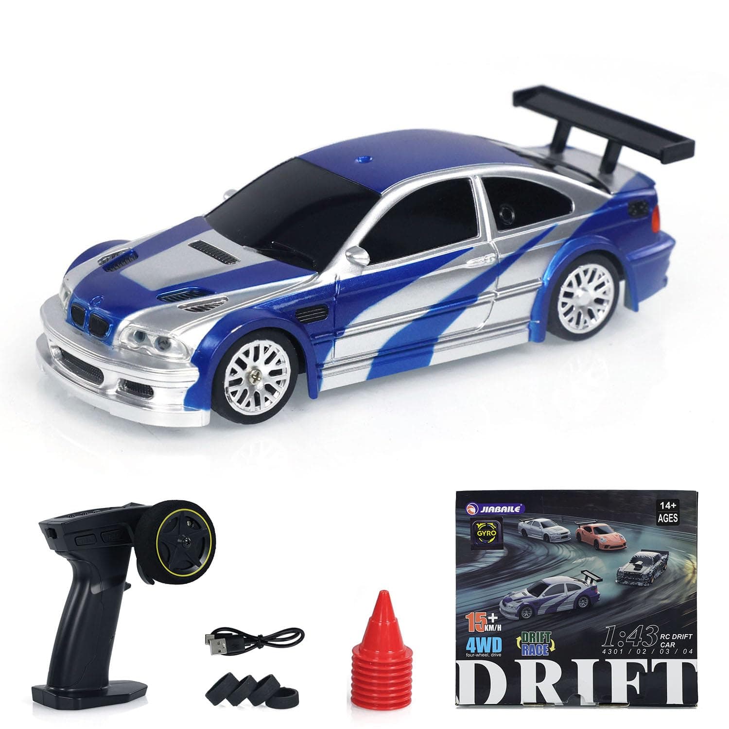 1/43 Scale RC Drift Race Car Gyro 4WD Ready to Go Mini Car Toy High Speed Model