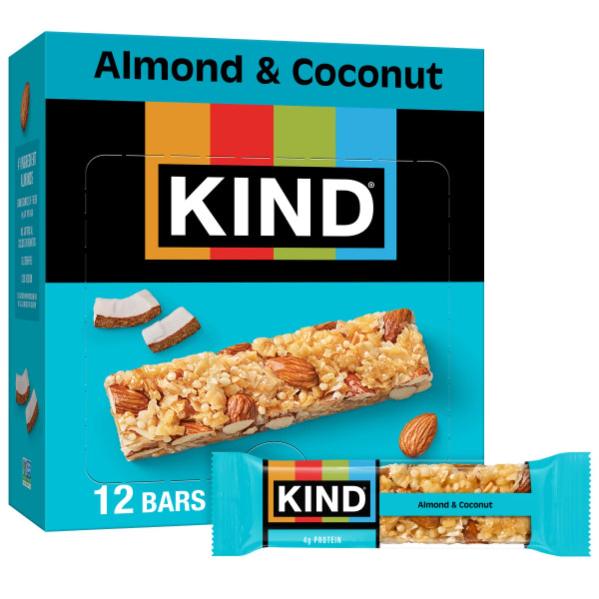 KIND Fruit & Nut, Almond & Coconut, All Natural, 39 g Gluten Free Bars, (Pack of 12)