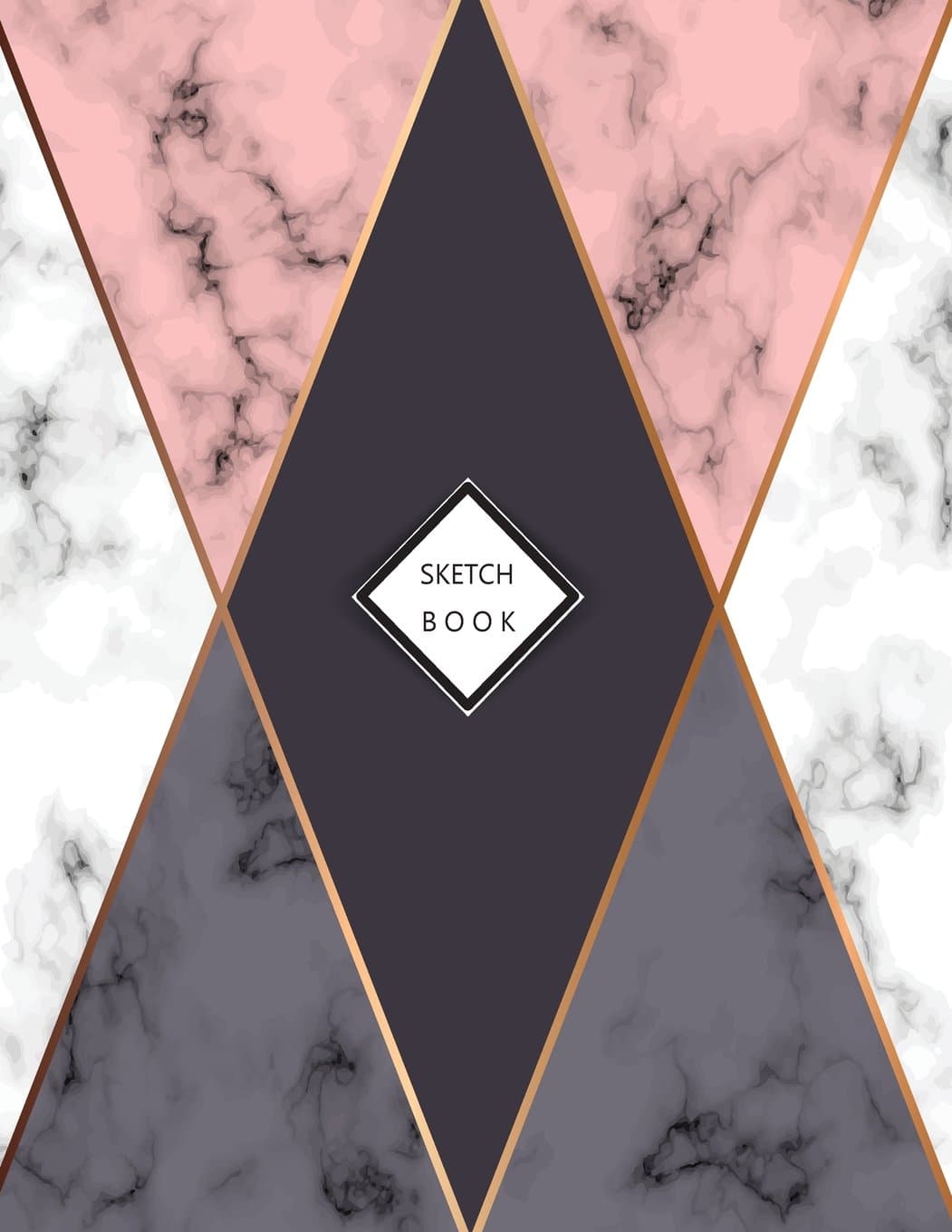sketchbook: Marble on white & pink cover (8.5 x 11) inches 110 pages, Blank Unlined Paper for Sketching, Drawing , Whiting , Journaling & Doodling (Marble on white & pink sketchbook)
