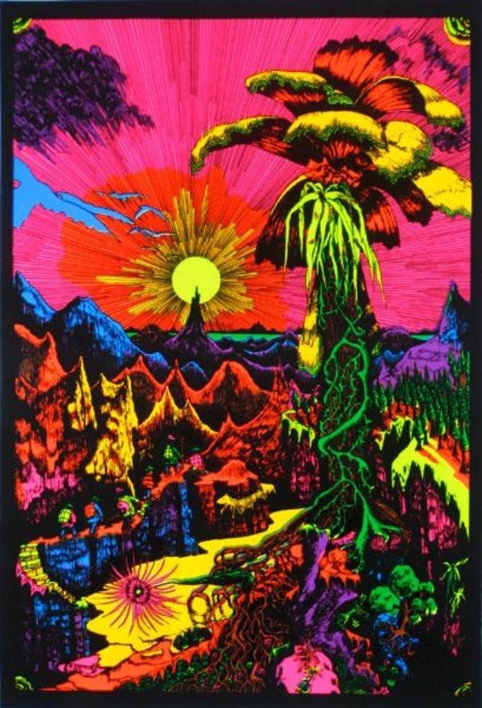 (24x36) Lost Horizon (Landscape) Flocked Blacklight Poster Print