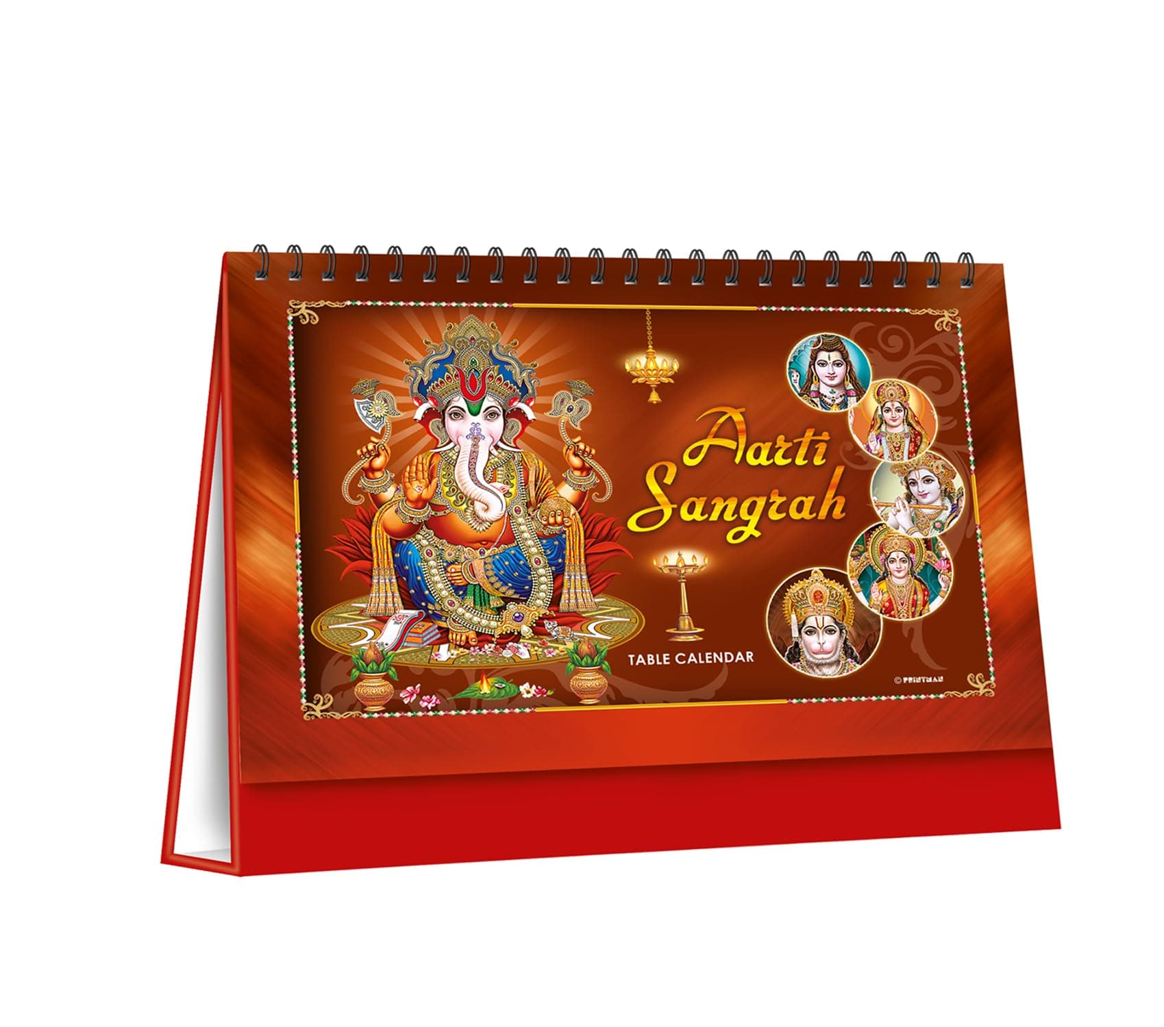 4D Effects Table Calendar/Religious Table Calendar/Hindu God Table Calendar/Aarti Sangrah Table Calendar/Permanent Aarti Calendar/Evergreen Aarti Calendar (Year- 2024) (Size - 9.5" X 8")