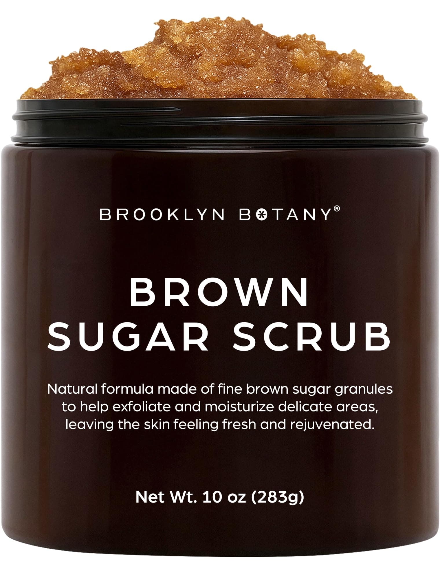 Brooklyn Botany Brown Sugar Body Scrub - Moisturizing and Exfoliating Body, Face, Hand, Foot Scrub - Fights Acne, Fine Lines & Wrinkles, Great Gifts For Women & Men - 10 oz