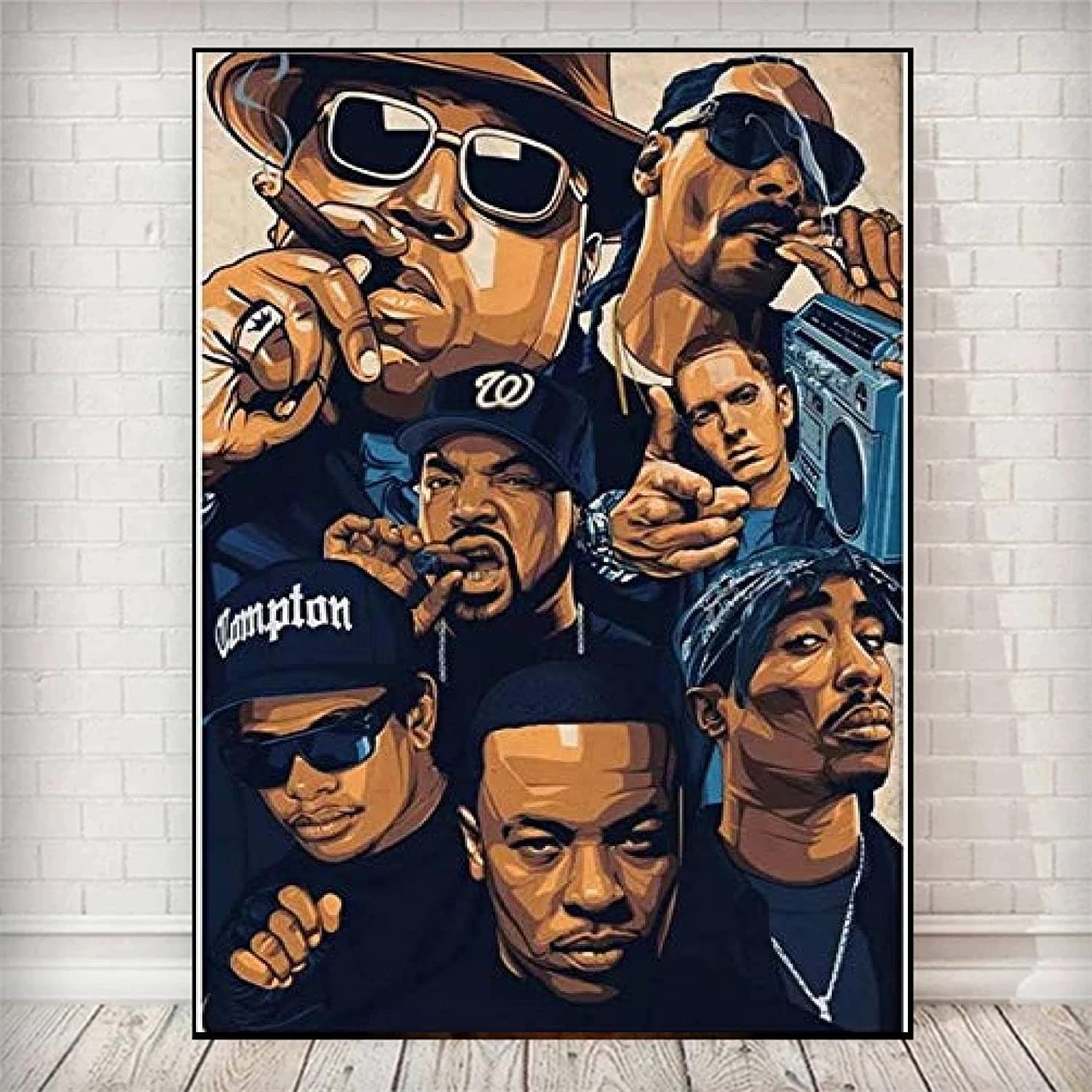 YIMORE 5D DIY Diamond Painting Kits for Rappers 16X20 inches for Adults Kids，Full Round Drill Crystal Rhinestone Embroidery for Home Wall Decor Gift.