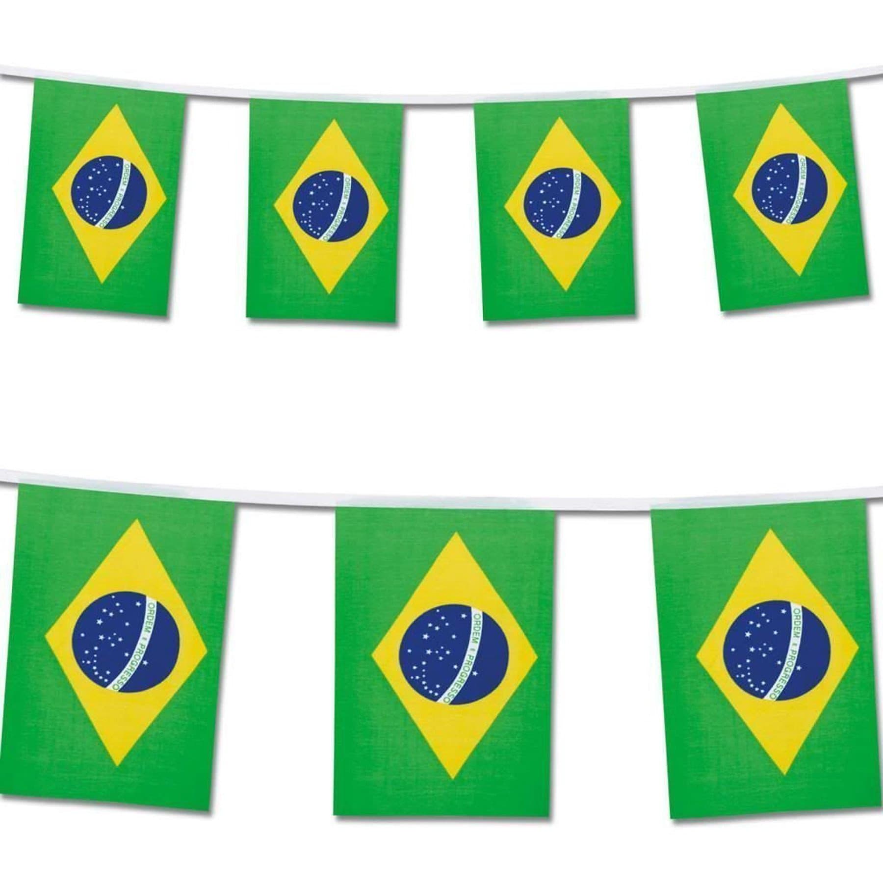 25 Brazil Flag Rio Olympics Brazilian Banner String Flags 22ft