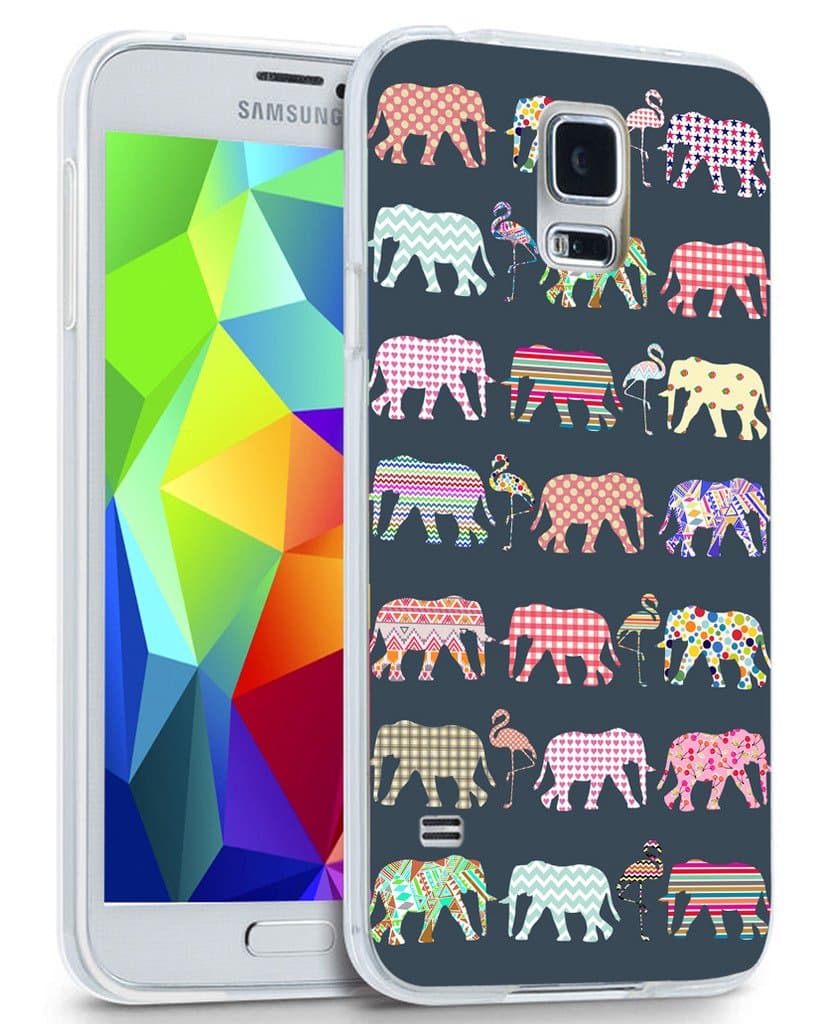 Note 4 Case Elephant - Case for Galaxy Note4 - Protector Cover Compatible for Samsung Note 4 - Colorful Beautiful Elephant Animal Theme (Slim Flexible TPU Protective Silicone)