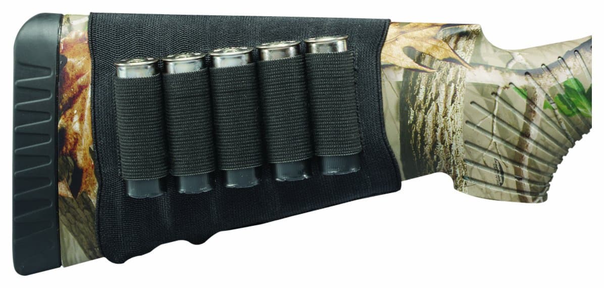 Hunter Specialties BUTT STOCK SHELL HOLDER SHOTGUN - Elastic construction firmly grips the stock, Holds 5 shells