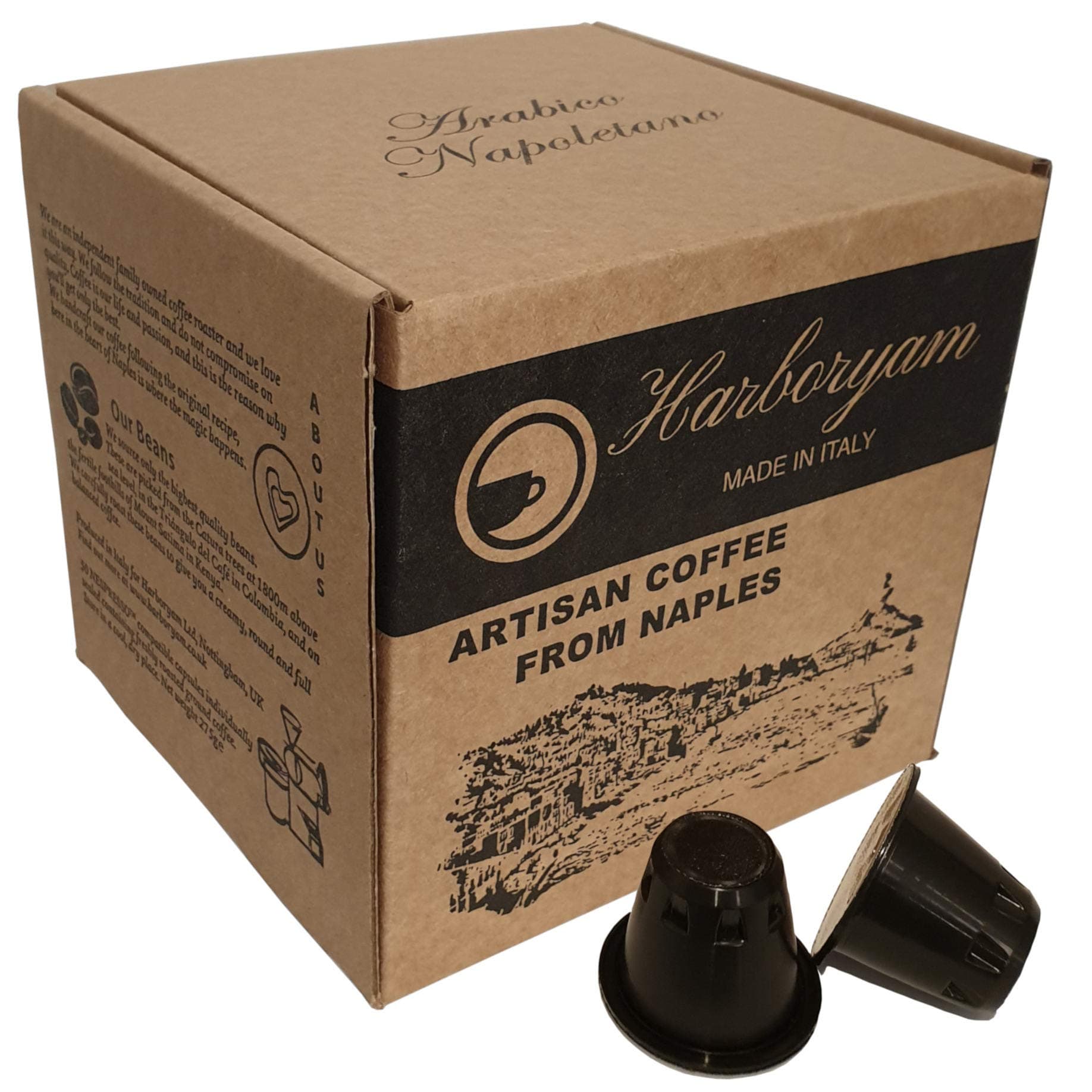 Harboryam Nespresso Compatible Capsules - 100% Arabica Blend traditionally Made in Italy (50cps)