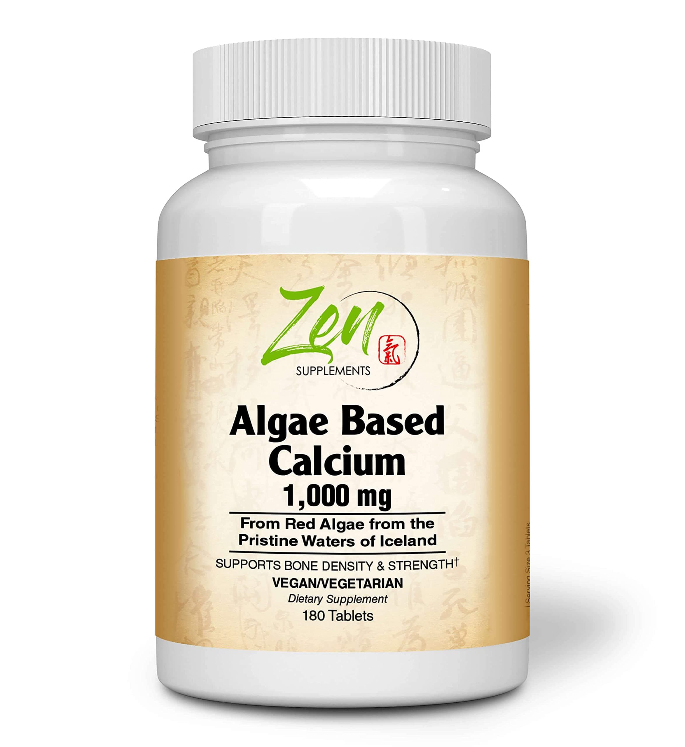 Algae Based Calcium 1,000Mg Icelandic Red Algae 180 Tabs - Plant-Based Calcium Supplement with Magnesium, Boron, Vitamin K2 + D3 - All Natural Ingredients to be Highly Absorbable