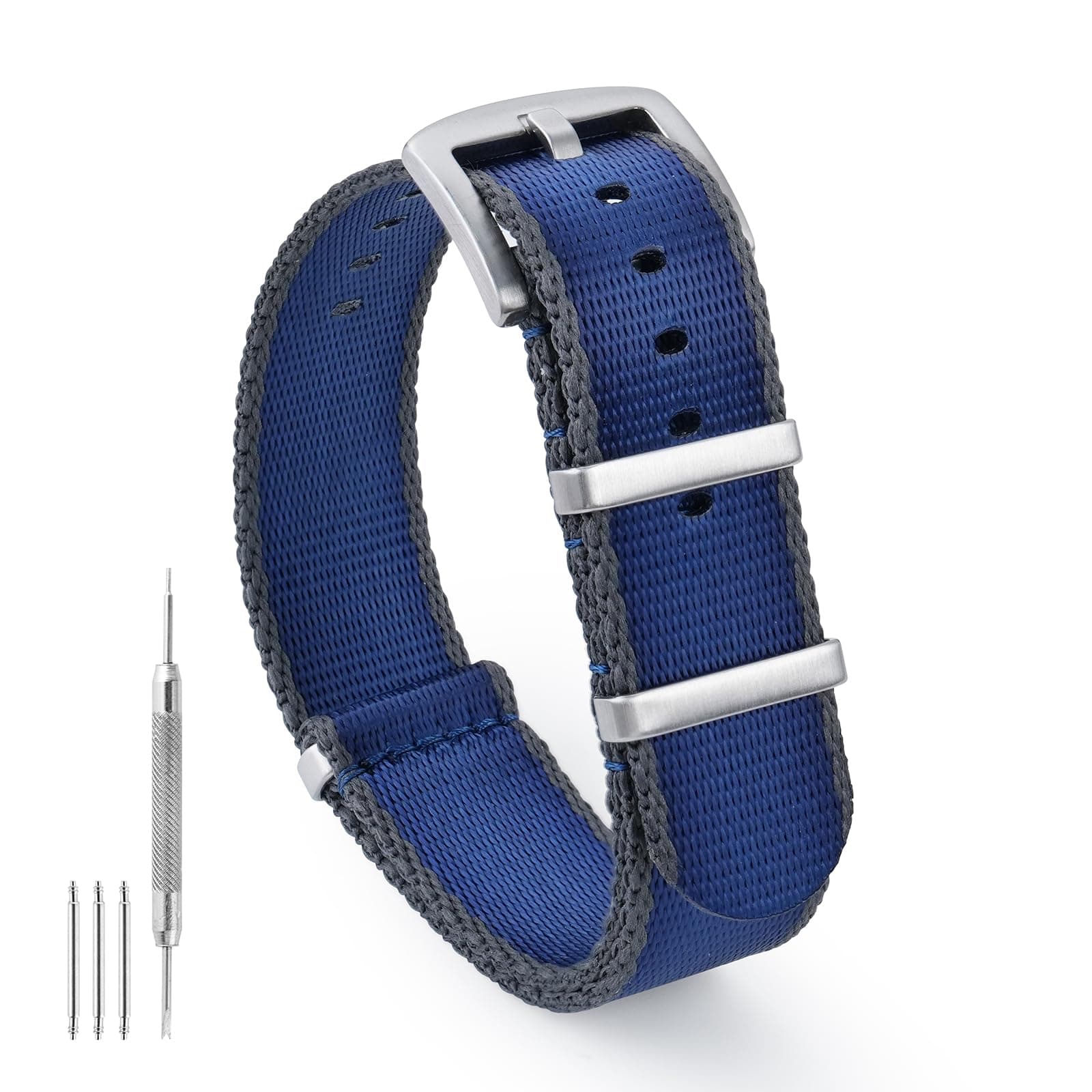 watchdives Nylon Watch Band 18mm 20mm 22mm Multicolor Replacement Watch Straps for Men Women (Blue Gray, 20mm)