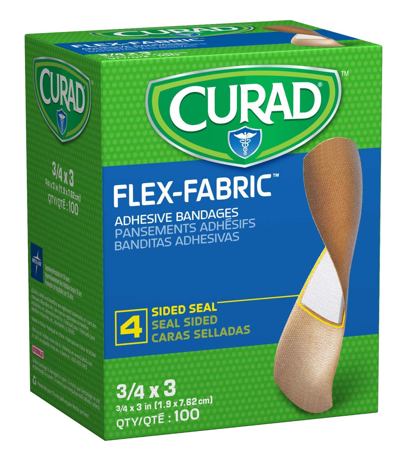 Flexible Fabric Adhesive Bandages, The Size Of The Bandage Is 3/4" X 3" (Box Of 100)
