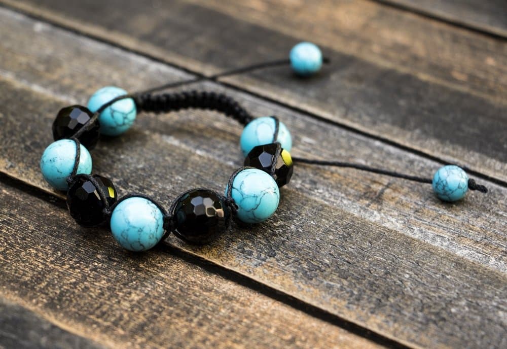 Blue Waltz Shambala Wrap Turquoise And Black Bohemian Trendy Adjustable Bracelet