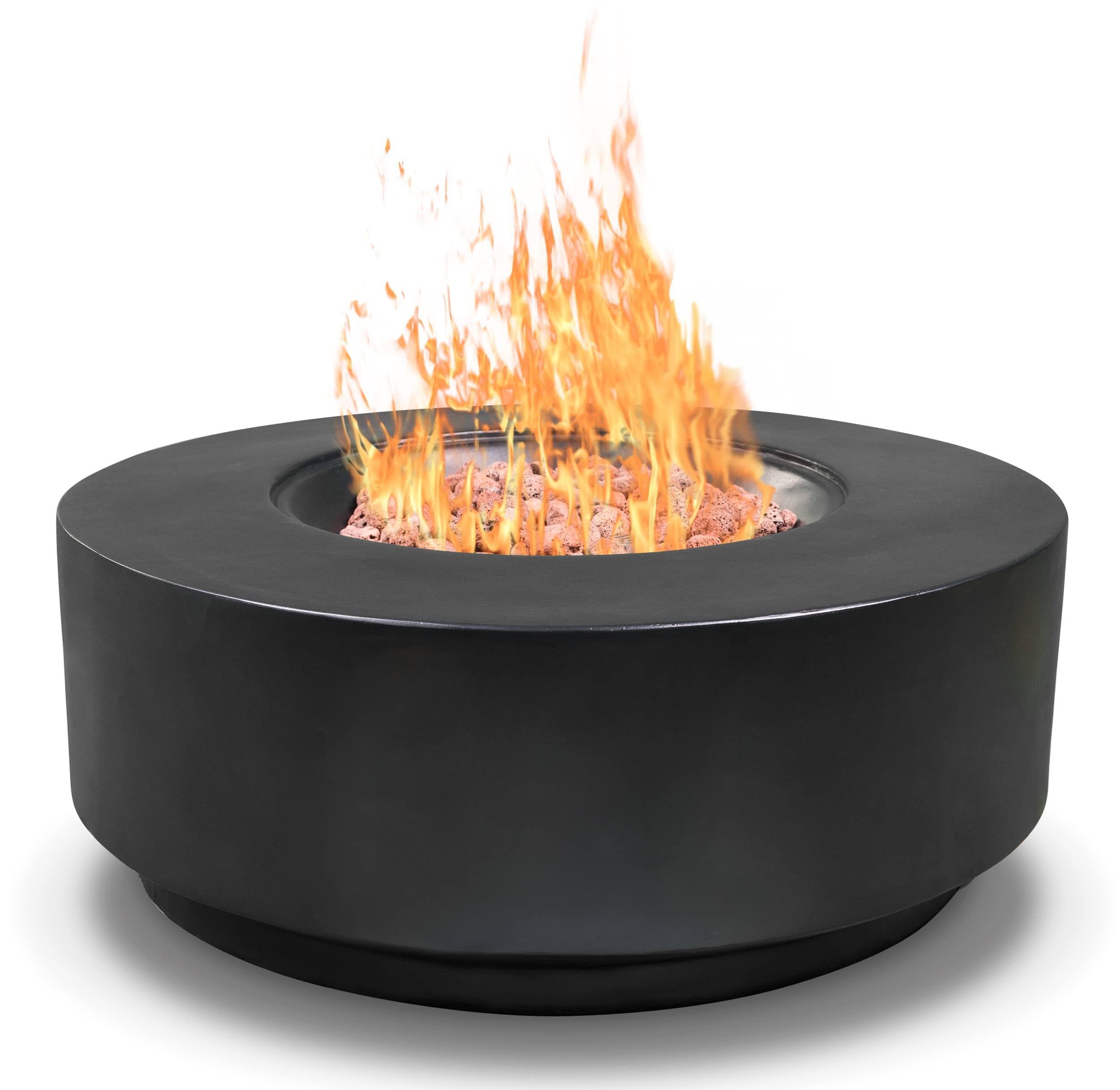 Centurion SupportsFUSION Light Black Lavish Garden & Patio Gas Fire Pit with Eco-Stone Finish - Fully Assembled