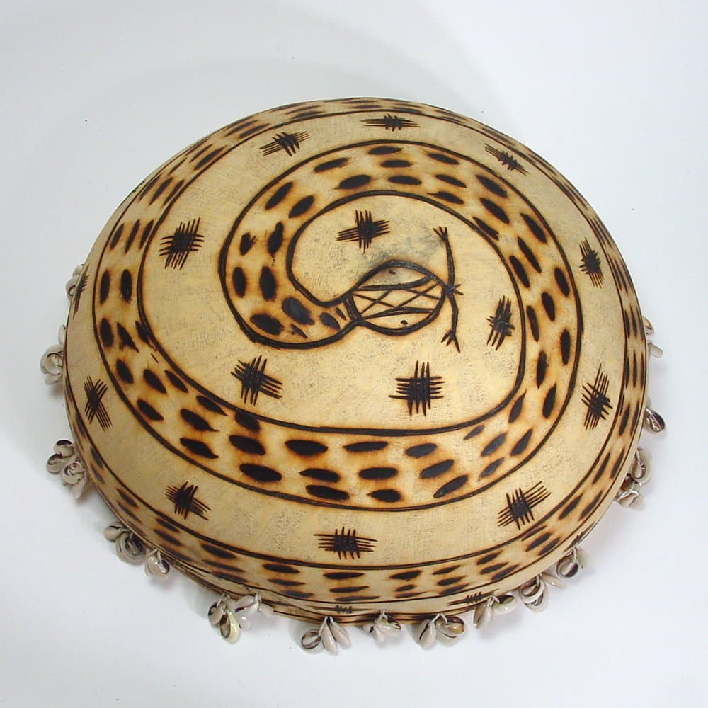 Mali Deluxe Decorated Snake Gita Callabasse Drum Shaker