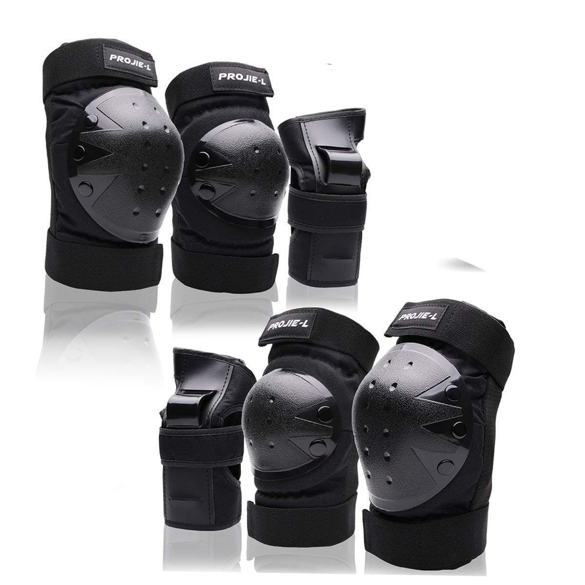 Protective Gear for Youth - Knee Pads, Elbow Pads, Wrist Guards for Skateboarding, Cycling, BMX & Bicycle - 3 Pairs