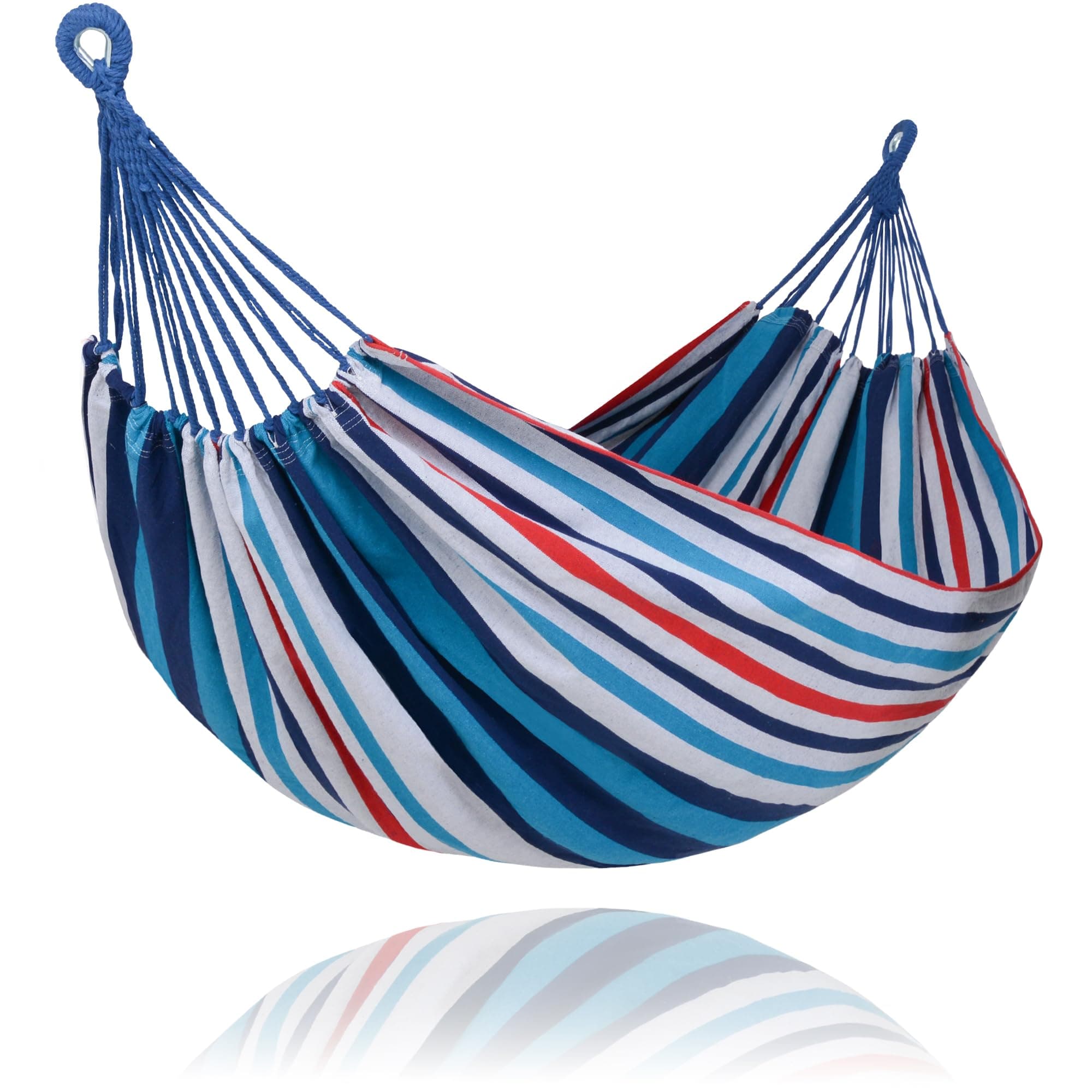 SUNCREAT Hammocks for Outside, Portable Heavy Duty Tree Hammock, Ocean Stripes