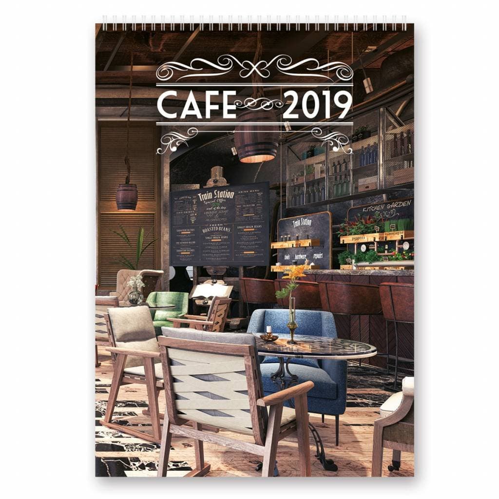C148-19 Kalpa Cafe 2019 Monthly Wall Calendar Beautiful Design Planner Organiser for Home Office Wall Calendars 2019