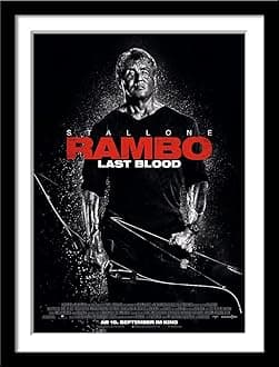 Tallenge - Rambo - Last Blood - Sylvester Sallone - Hollywood English Action Movie Poster? - Extra Large Poster Framed (Paper,24x34 inches, Multicolour)