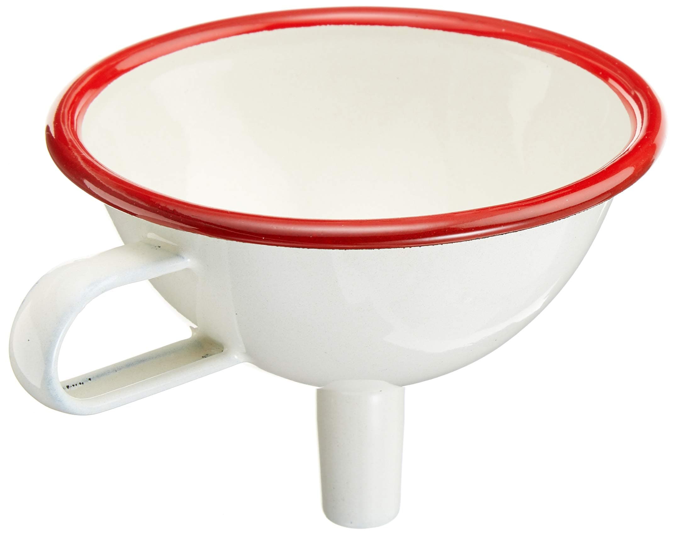 Zenker 682653 Funnel, White and Red Enamel, 13 x 11 x 8 cm