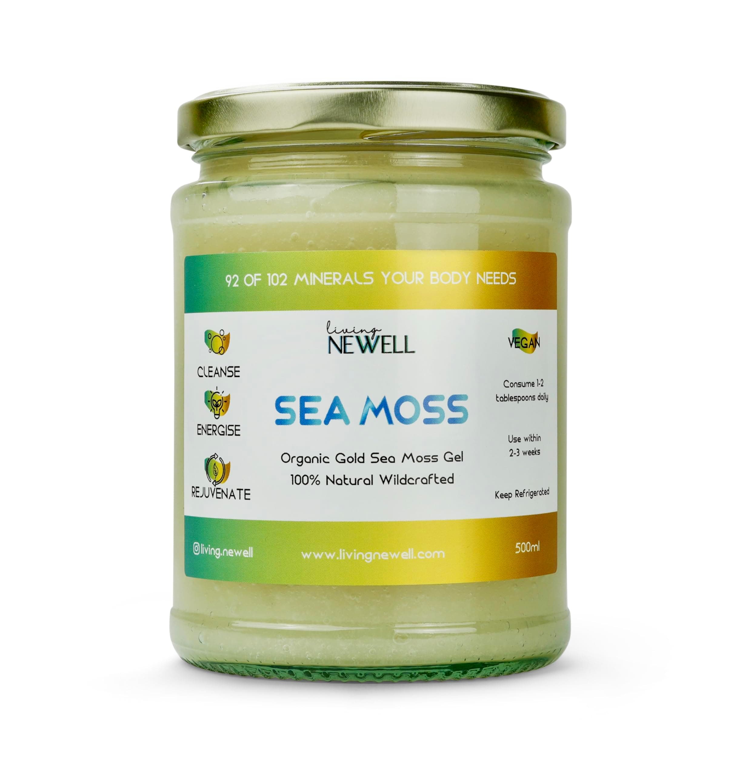 Sea Moss Gel | Sea Moss 100% Wildcrafted in St Lucia | Packed with Essential Vitamins and Minerals | Dr Sebi Approved Irish Sea Moss | Vegan superfood
