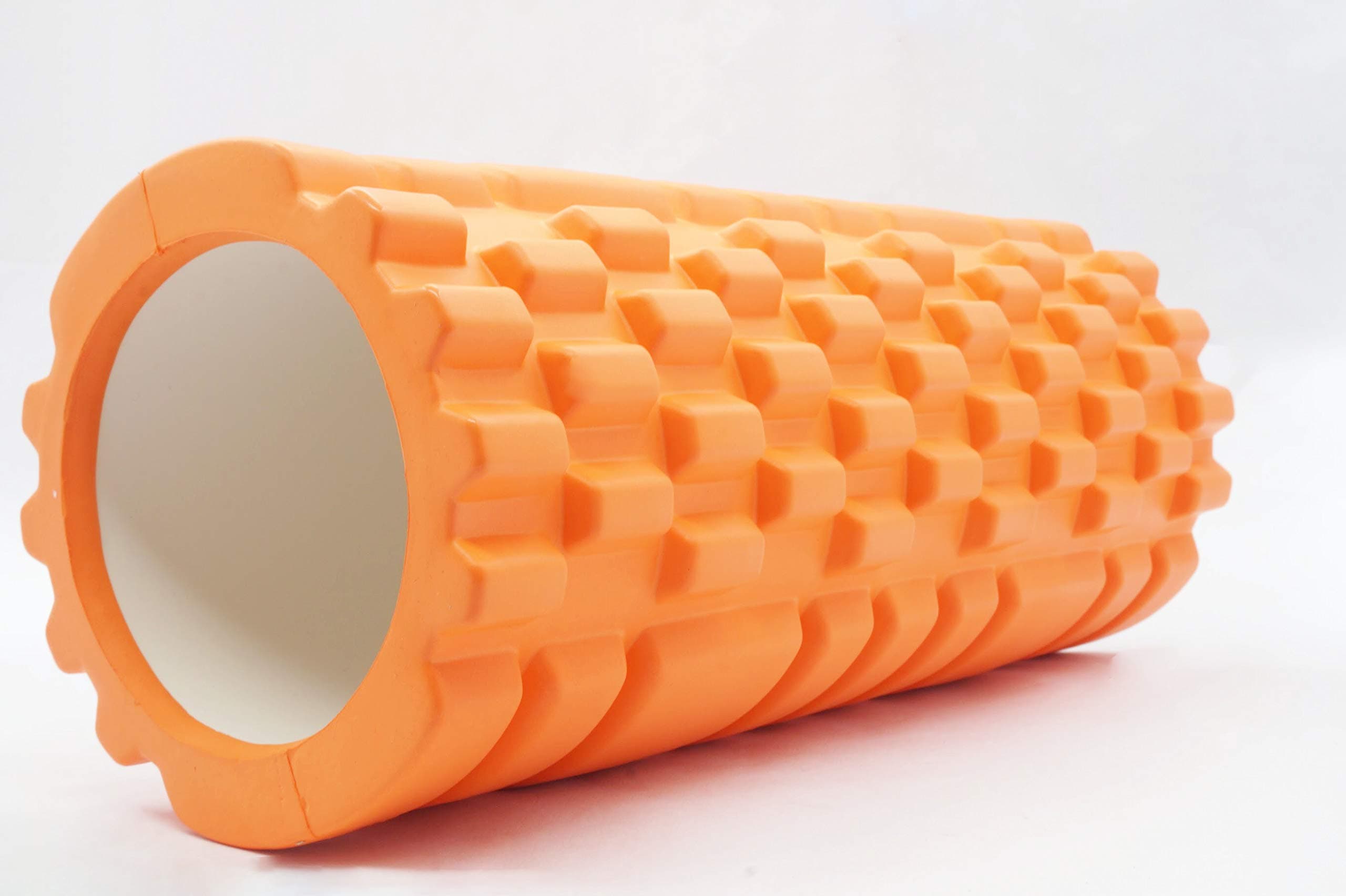 DE JURE FITNESS Imported EVA High Performance Light Weight Yet Rugged Orange Foam Roller 1 13Inch