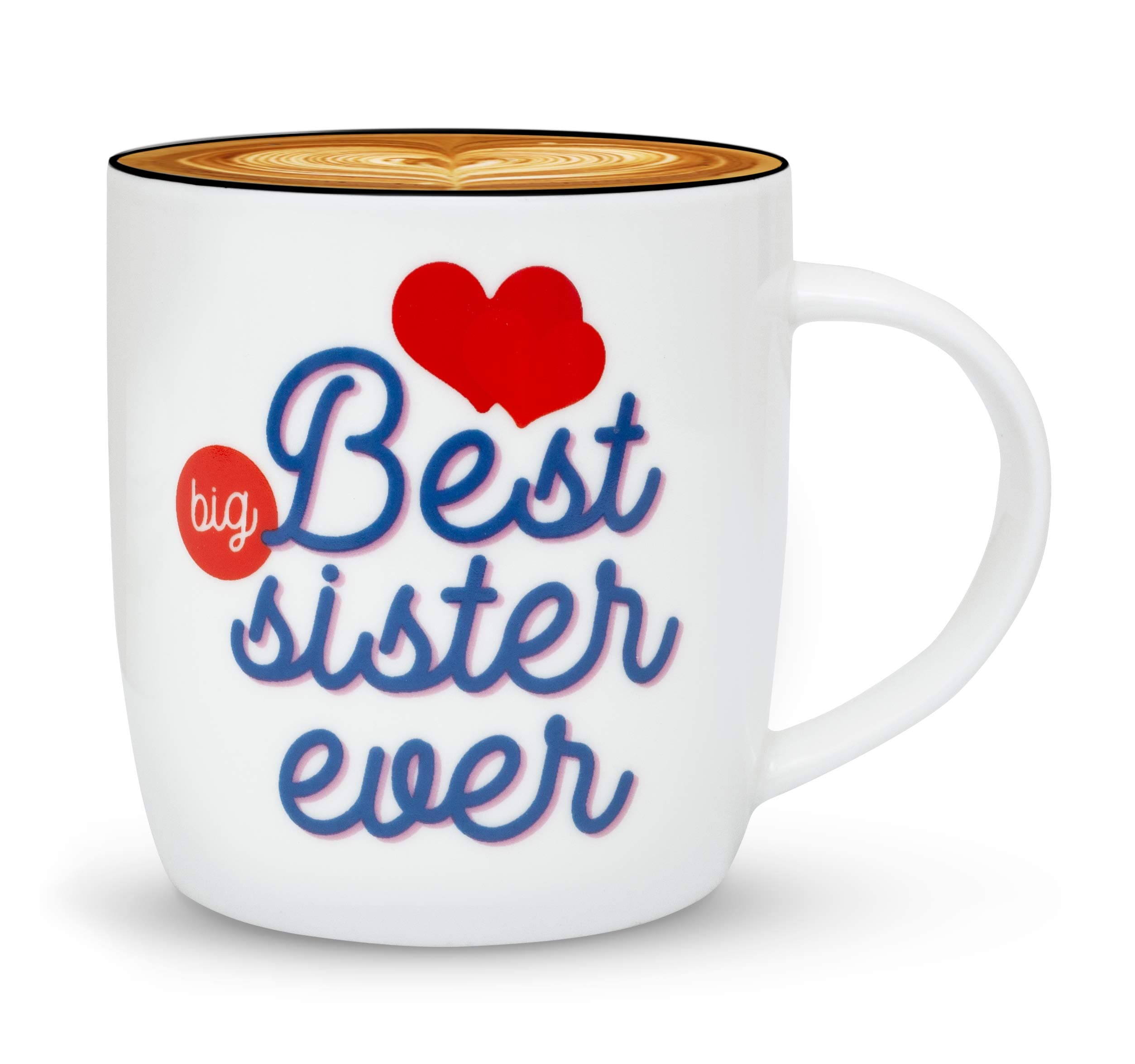 Gifffted Best Big Sister Ever Coffee Mug, Gifts for Sisters Day from Sister or Brother, Gift Idea for Birthday, Worlds Greatest Older Sis, Christmas Presents Mugs, Valentines, Funny Cup for Women