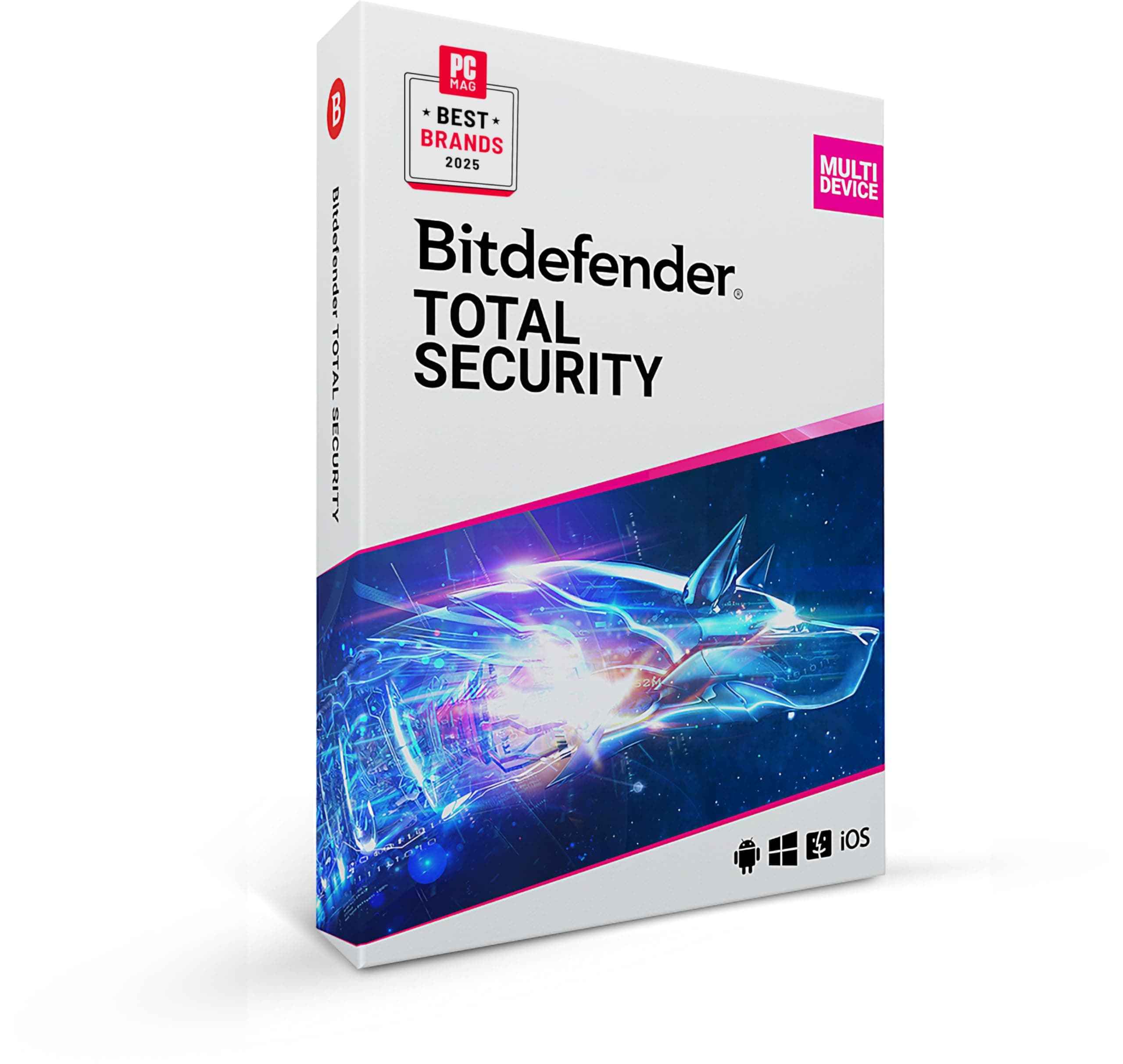 Bitdefender Total Security 2025 – Complete Antivirus and Internet Security Suite – 10 Device | 1 year Subscription | PC/Mac | Activation Code by Mail