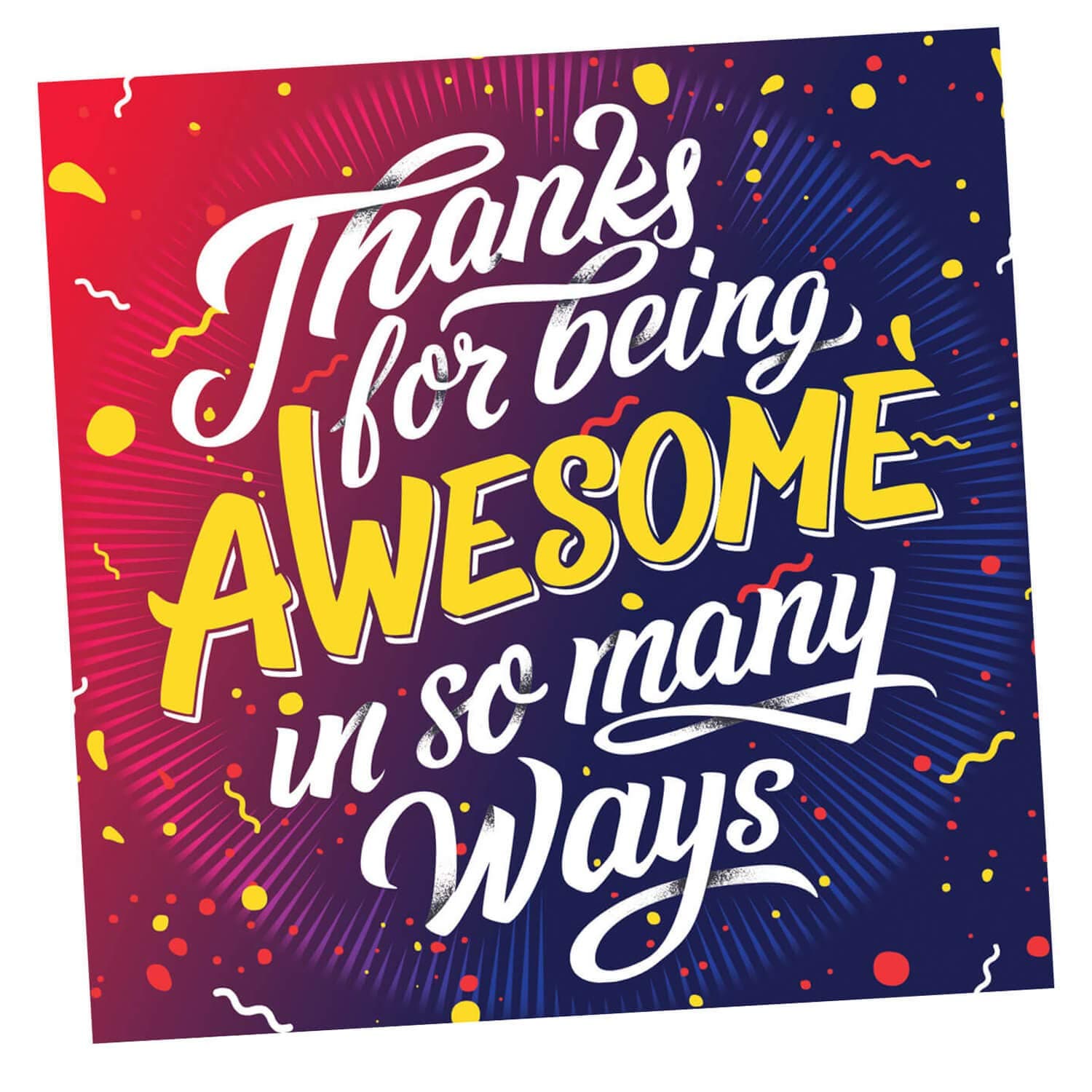 Thank You Appreciation Gifts Cards - Square 3.5" X 3.5 You Are Awesome Recognition, Encouragement and Kindness Notes for Employees, Teachers, Staff, Graduation, Friends, Co-Workers - Box of 100
