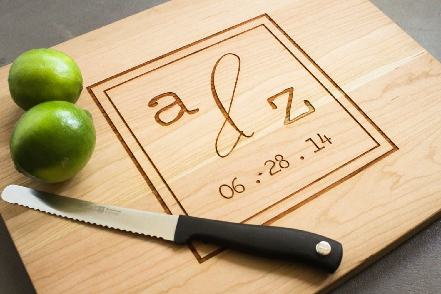 Custom Cutting Board, Personalized Cutting Board, Cherry Wood, Laser Engraved Personalized Gift