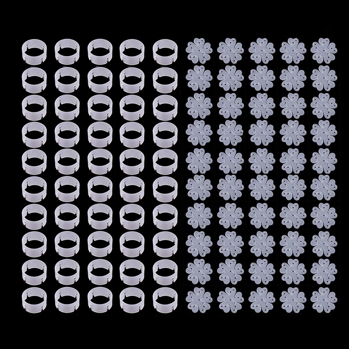 50 Pcs of Flower Shape Clips Holder ，with 50 Pcs of Balloon Rings Buckle Balloon Arch Holder,for Wedding Birthday party Decoraton