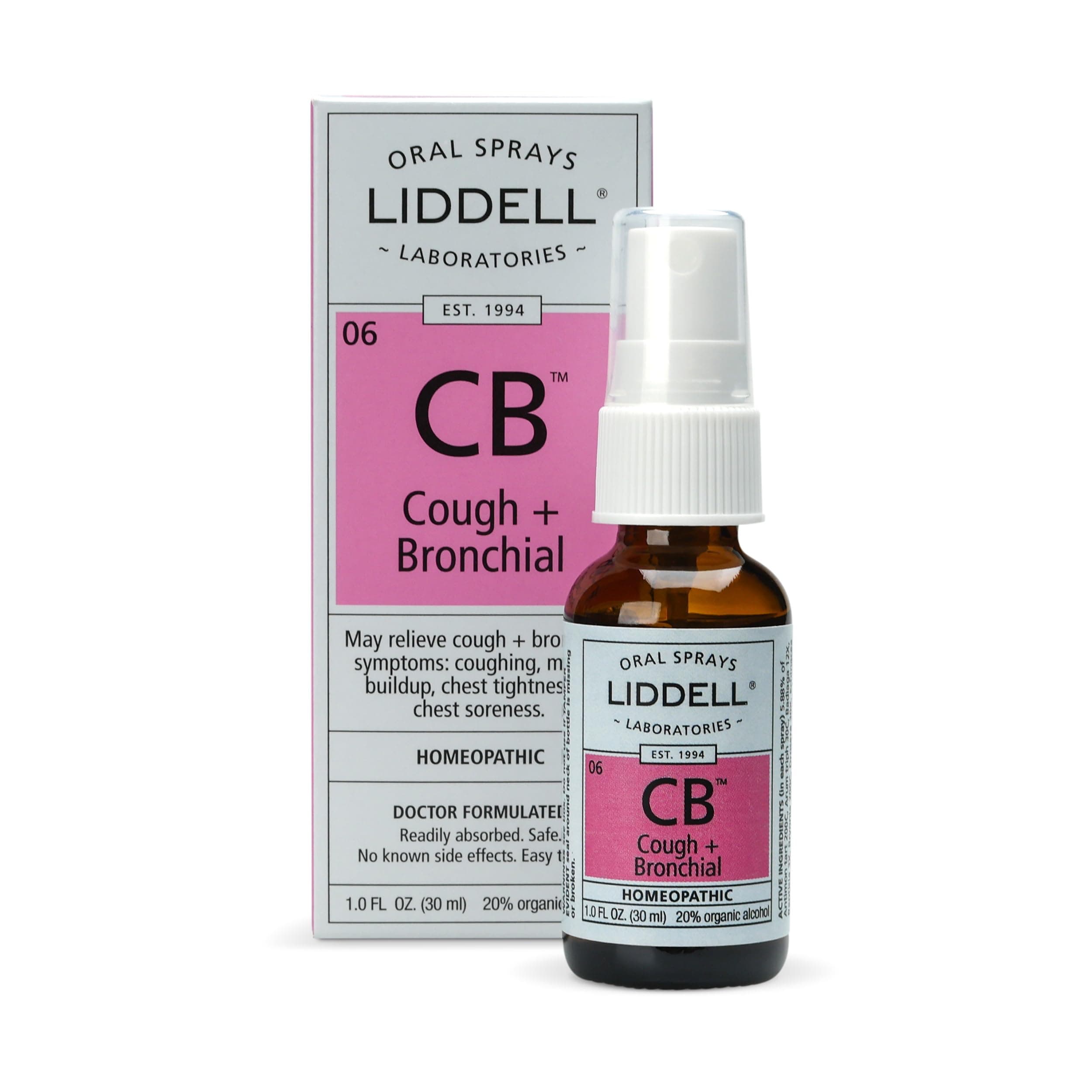 Liddell Homeopathic Cough and Bronchial Spray for Chest and Airways, 1 Ounce