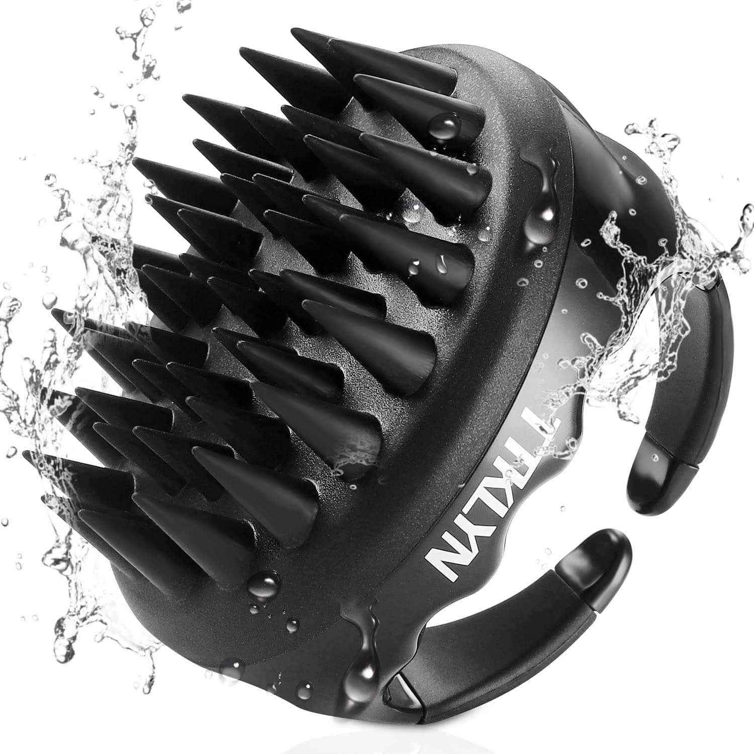 TTKLYNHair Shampoo Brush, Scalp Care Hair Brush with Soft Silicone Scalp Massager, Black