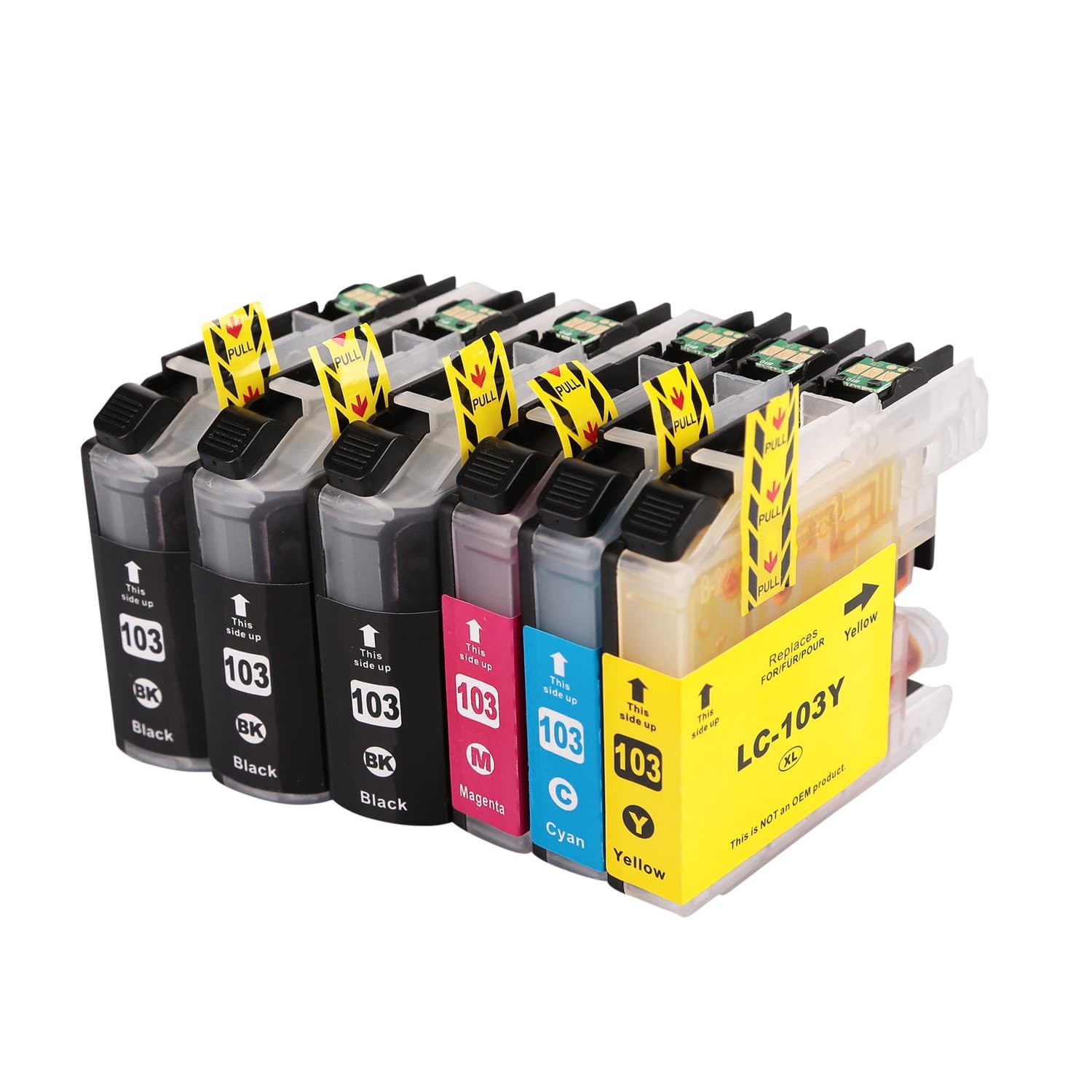 Anbo 6Pack Compatible Ink Cartridge Replacement for Brother LC103XL LC101 (3 Black, 1 Cyan, 1 Yellow, 1 Magenta)