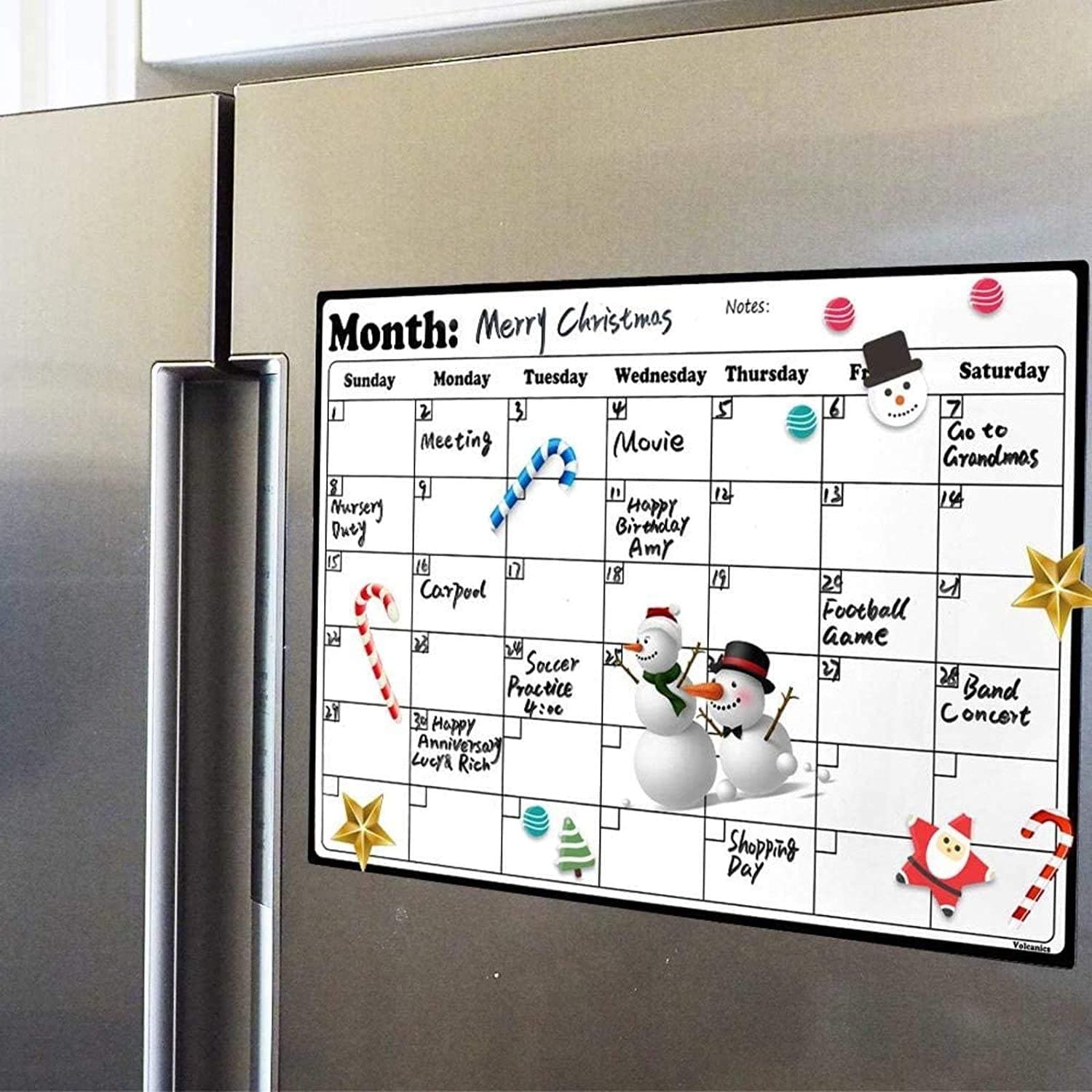 Fridge Calendar Magnetic Dry Erase Calendar Whiteboard 2025 Calendar for Kitchen Refrigerator Smart Planners