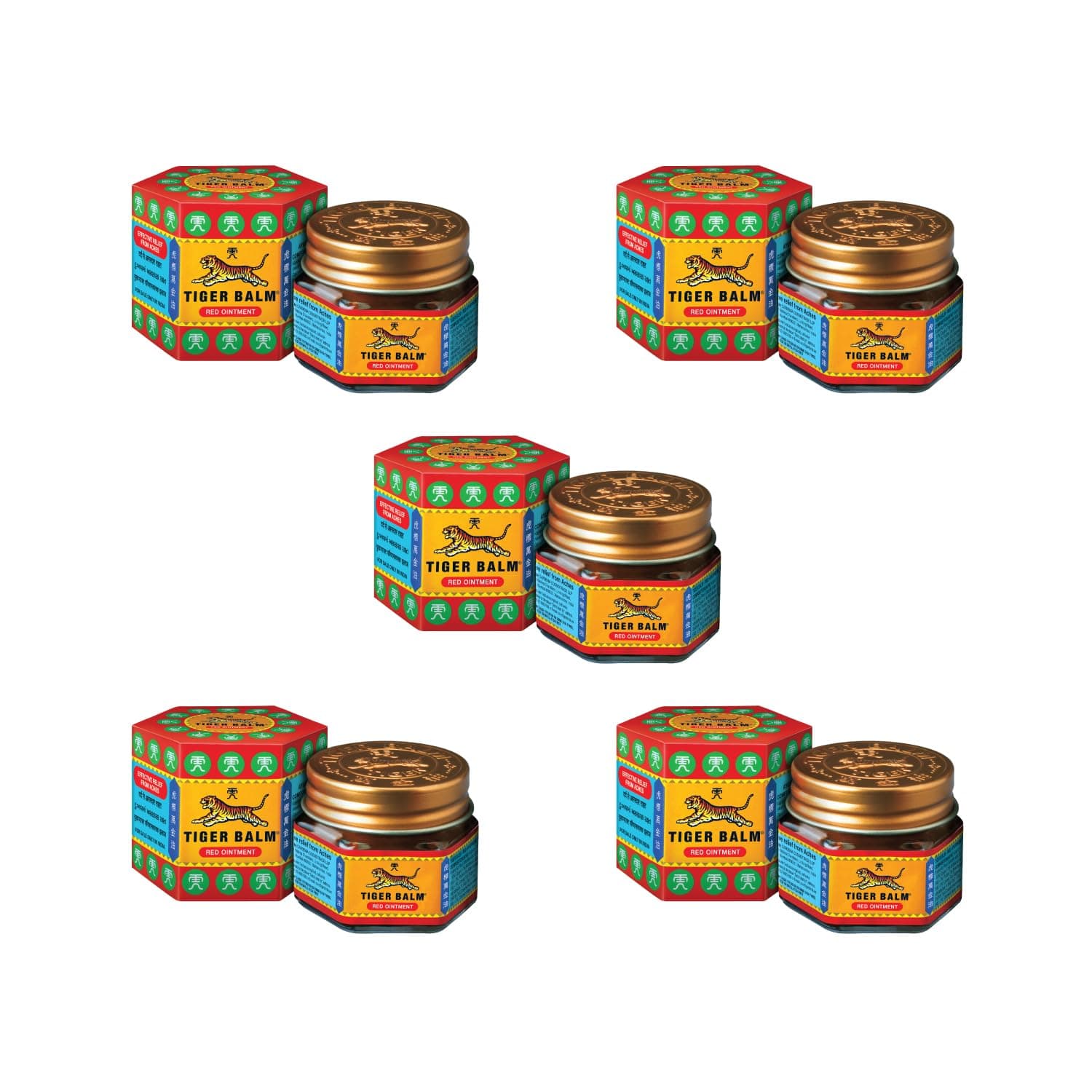 Red Ointment For Effective Relief From Muscular Aches, Sprains & Pain - 21ml | Ayurvedic Balm | Pack of 5