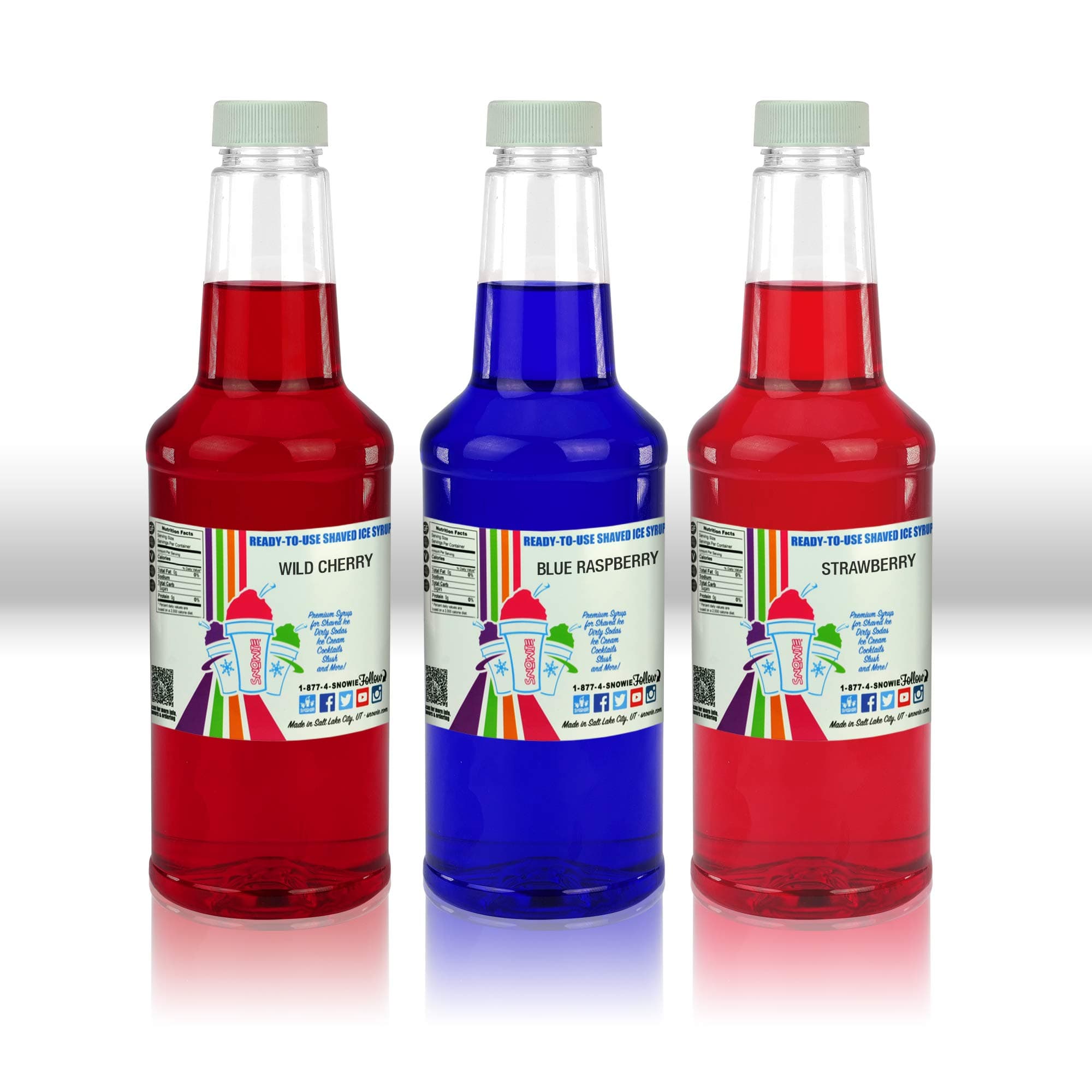 Premium Shaved Ice Snow Cone Syrup Ready To Use 3 pack (Berrylicious Pack)