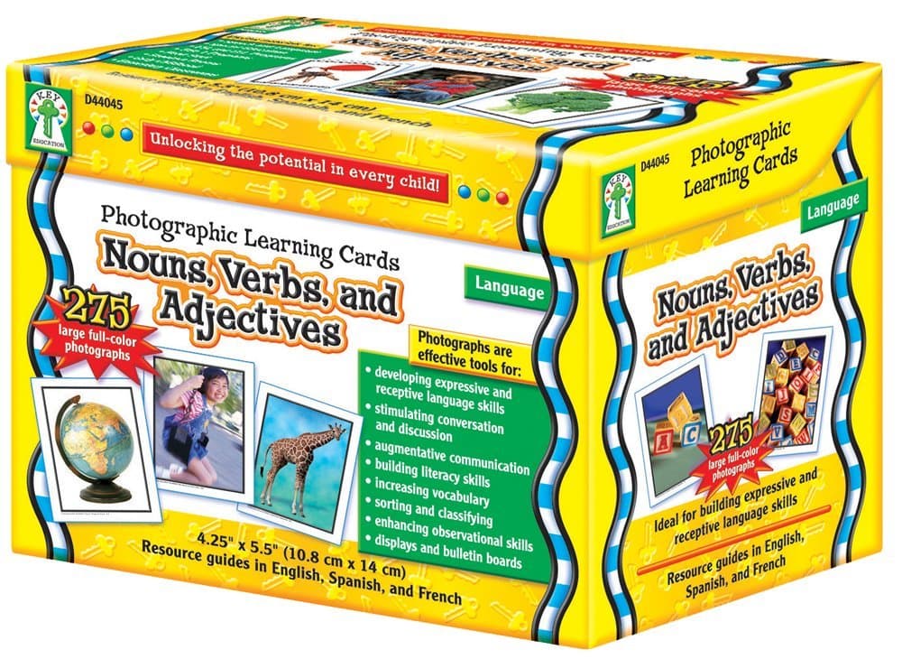 Photographic Learning Cards Nouns, Verbs and Adjectives