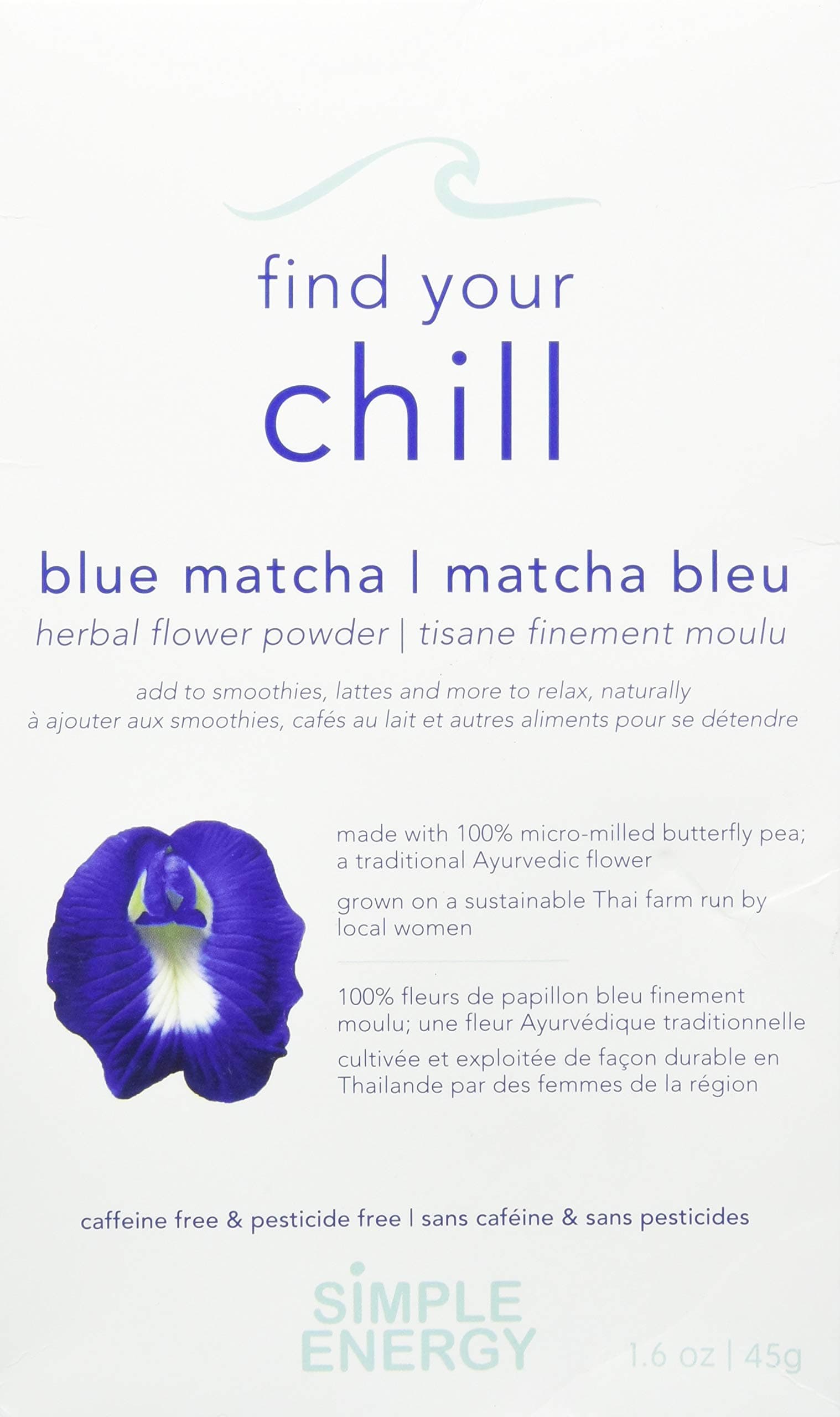 Blue Matcha. 100% micro-milled butterfly pea powder.