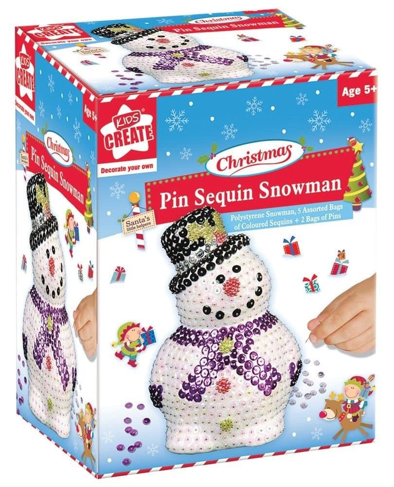 Kids Make Your Own Sequin Snowman 3D Model Festive Table Decoration