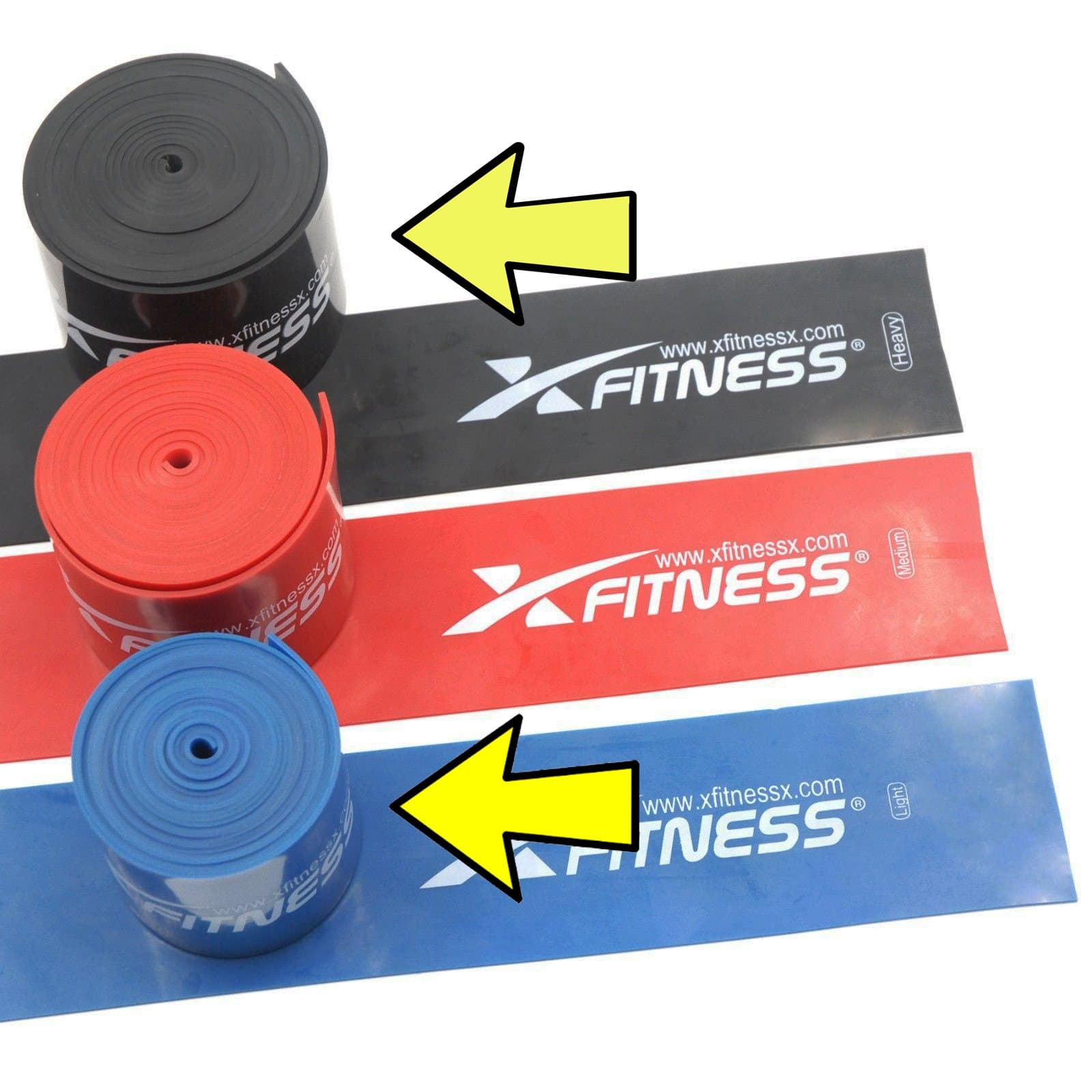 xFitness Floss Band by 3 Levels of Compression to Choose | Recovery, Compression & Flossing Sore Muscles, Increase Mobility | Best for Crossfit, Rehab Shoulder & Knee Injury